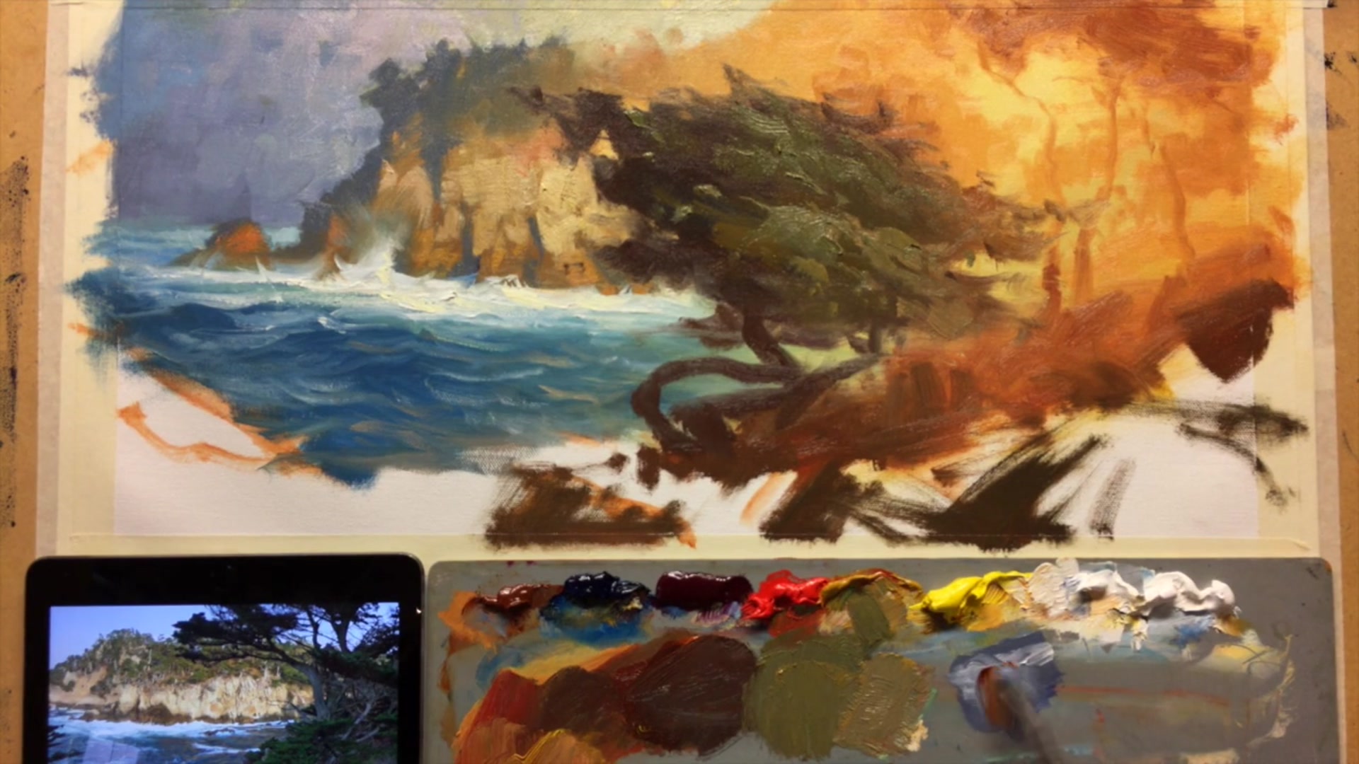 Step 13 — Adding Foreground Details (video frame from the lesson)