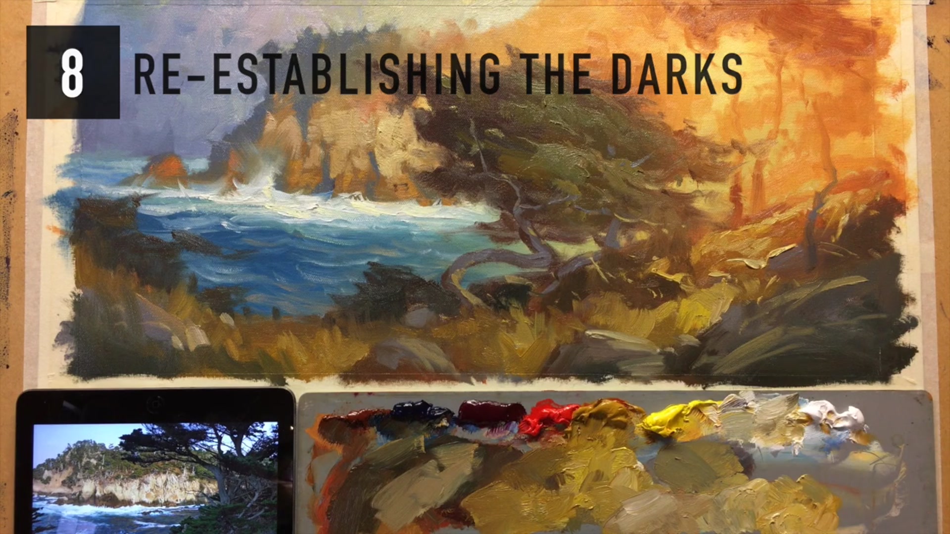 Step 15 — Reestablishing Darks in the Tree (video frame from the lesson)