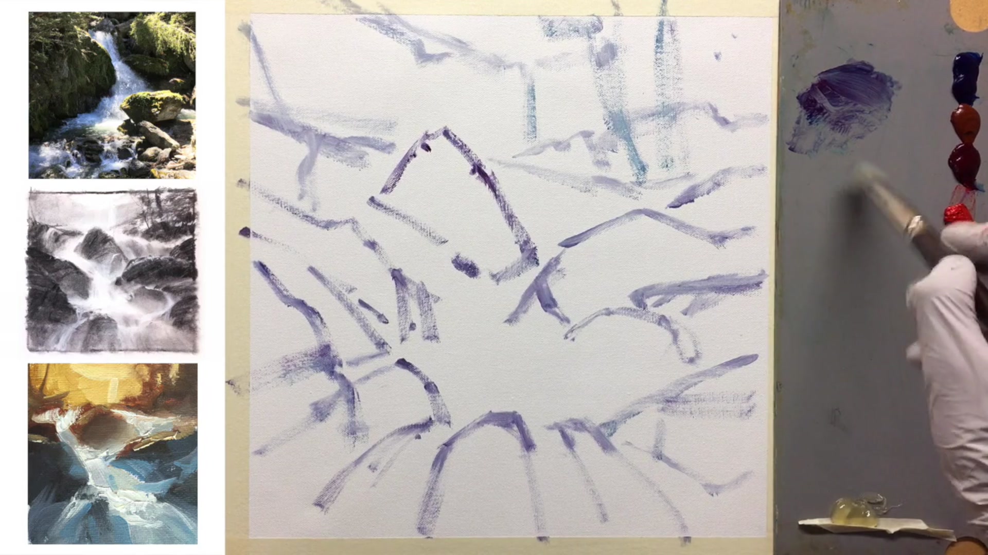 Step 10 — Painting the Light Transition (video frame from the lesson)