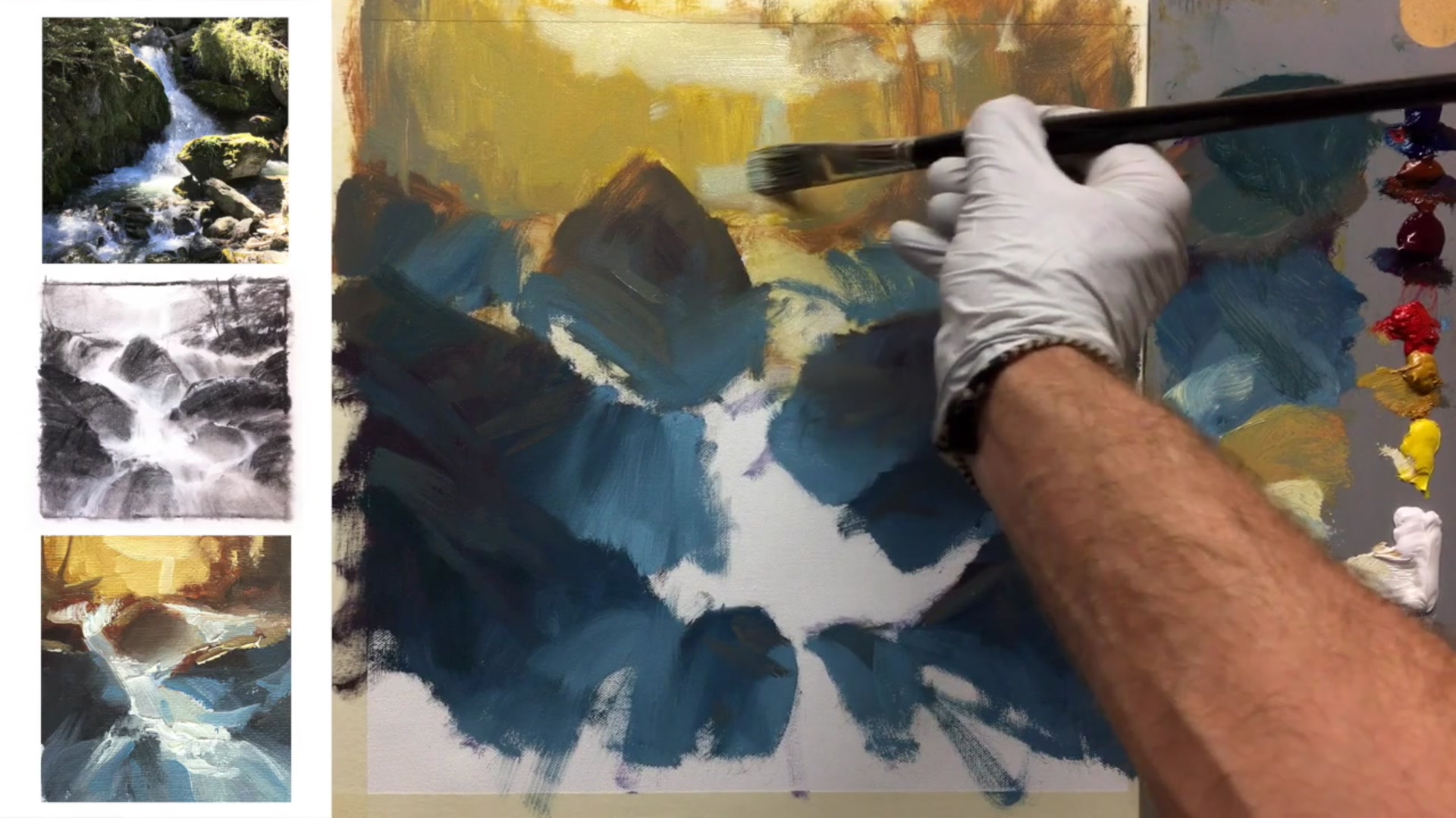 Step 15 — Foam and Water Movement (video frame from the lesson)