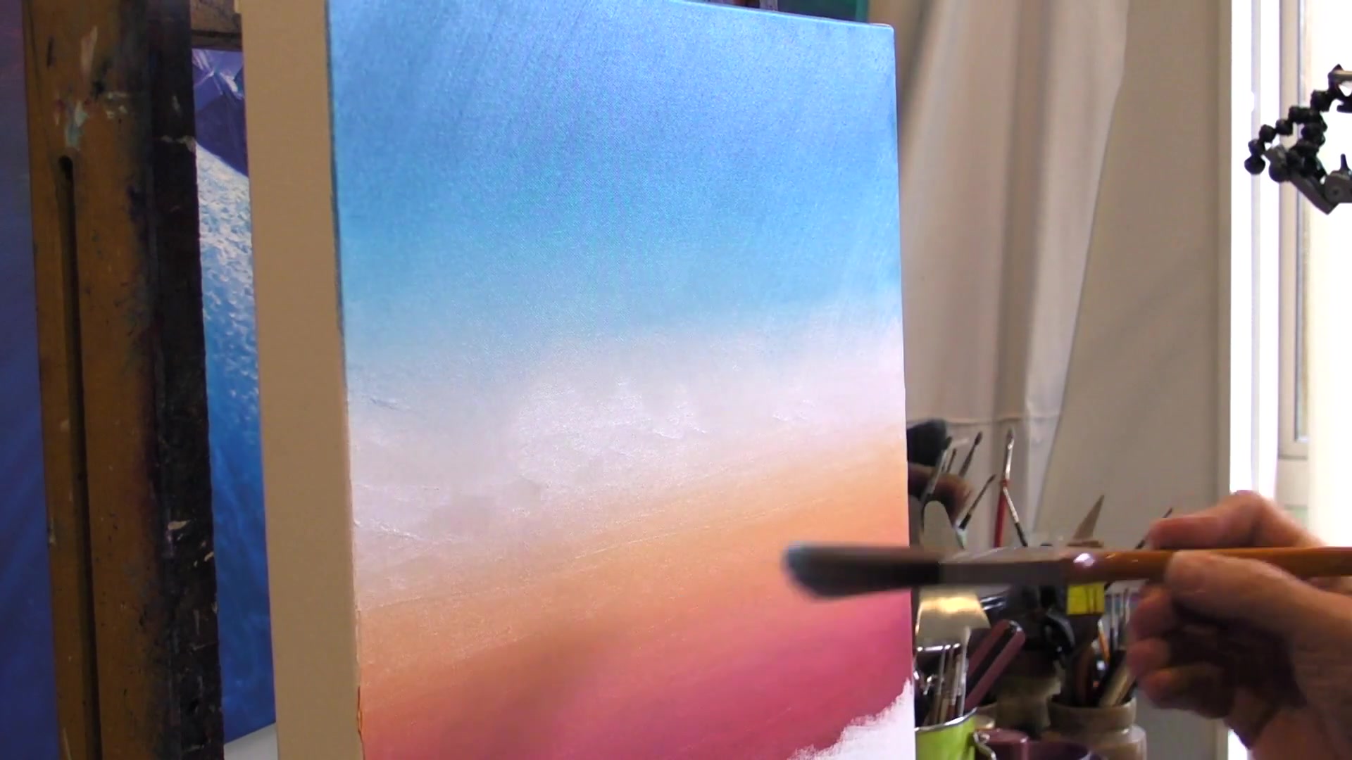 Step 8 — Creating Clouds (video frame from the lesson)