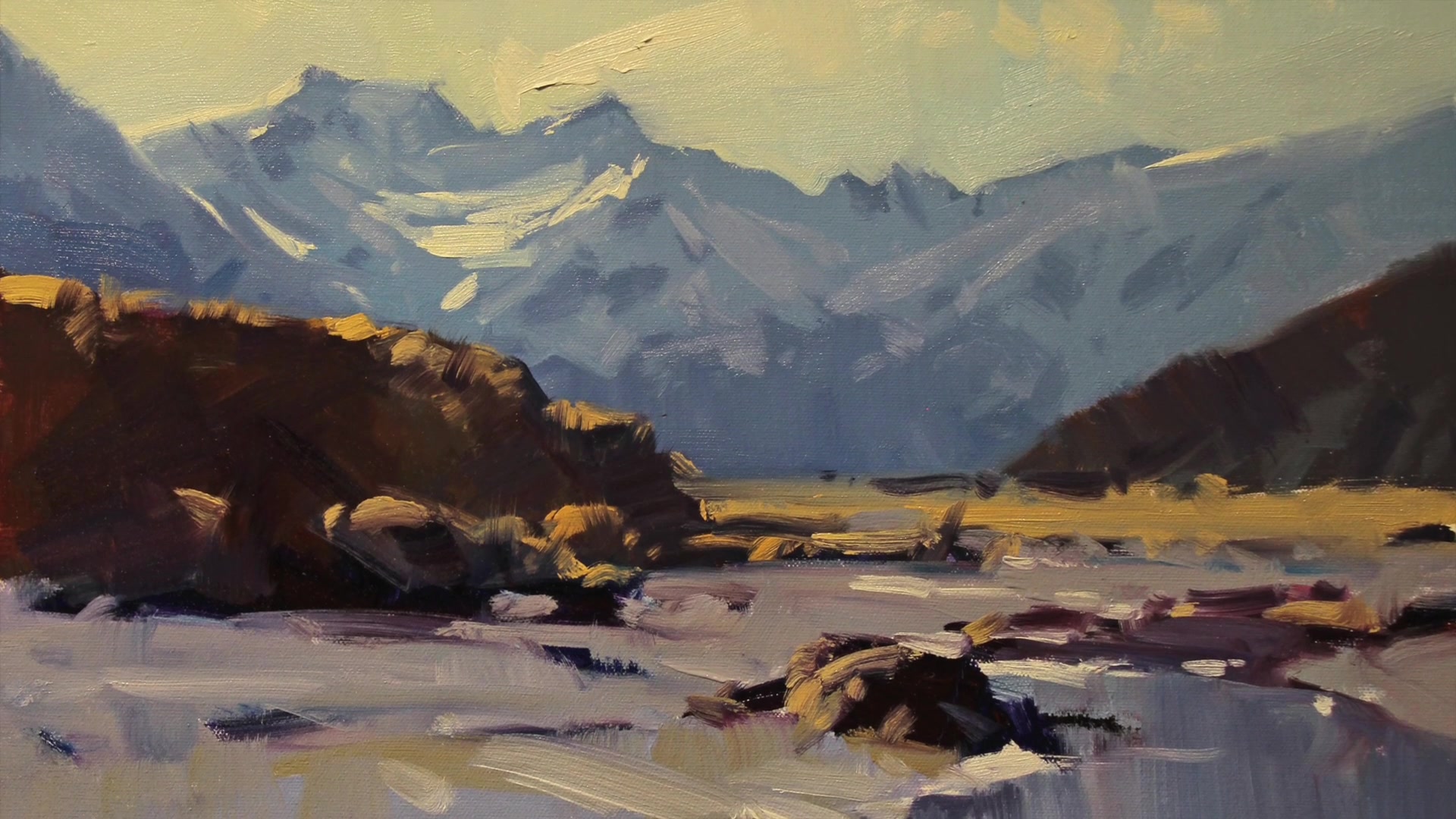 Step 6 — Painting Trees and Grass (video frame from the lesson)