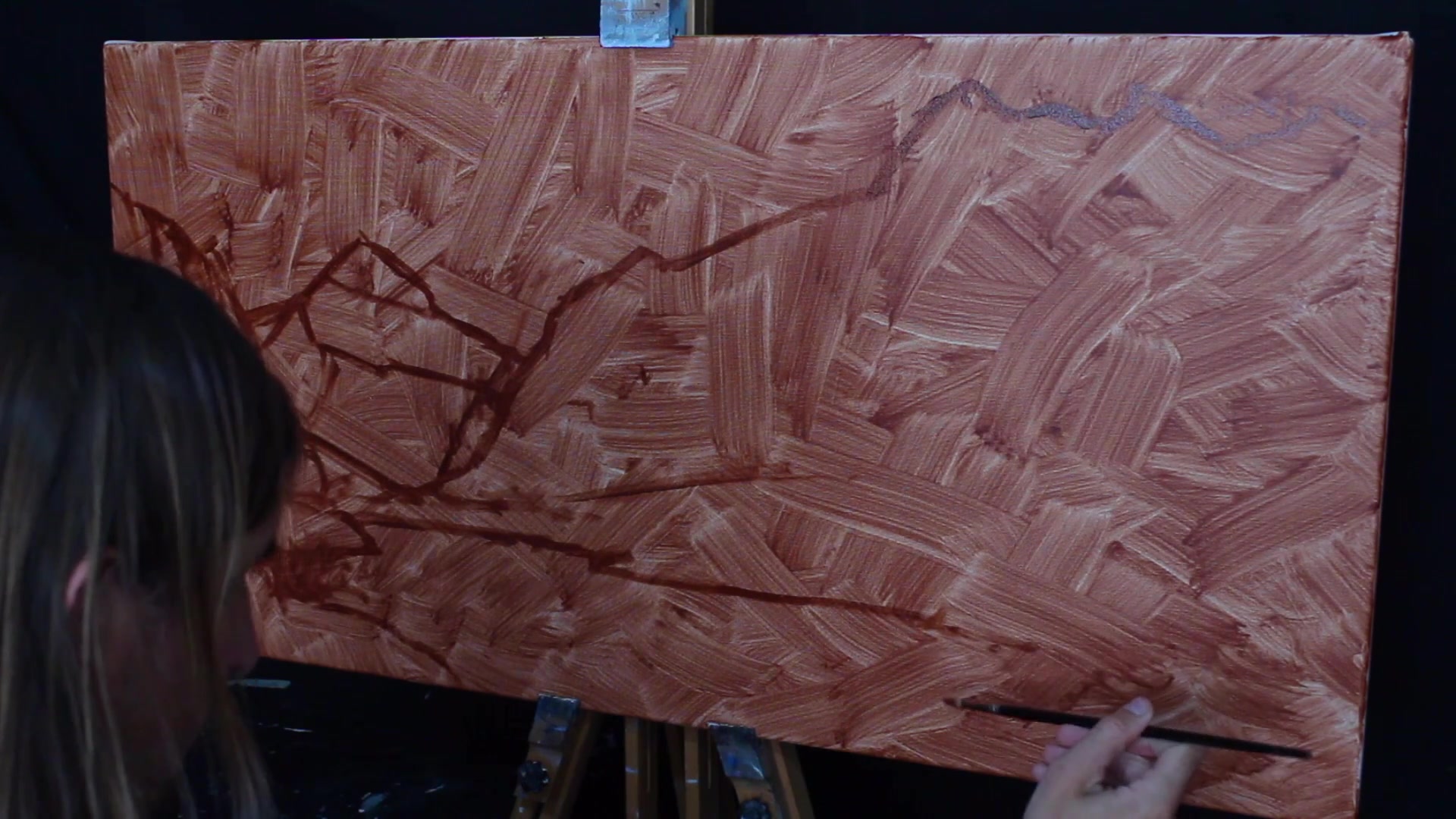 Step 10 — Establishing Dark Values (video frame from the lesson)