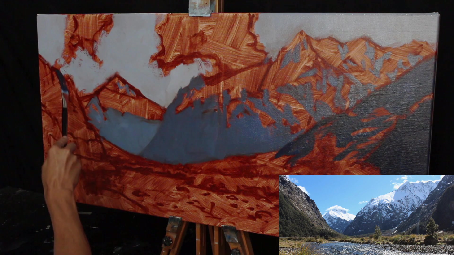 Step 12 — Foreground Shadows (video frame from the lesson)