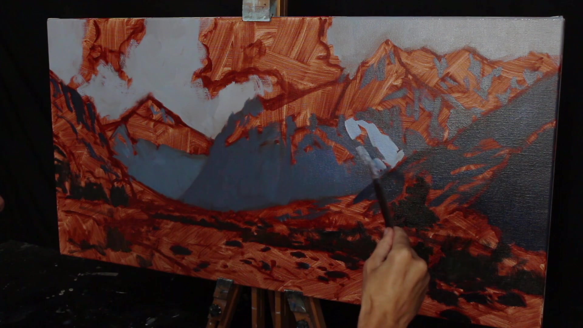 Step 13 — Snow Shadows (video frame from the lesson)