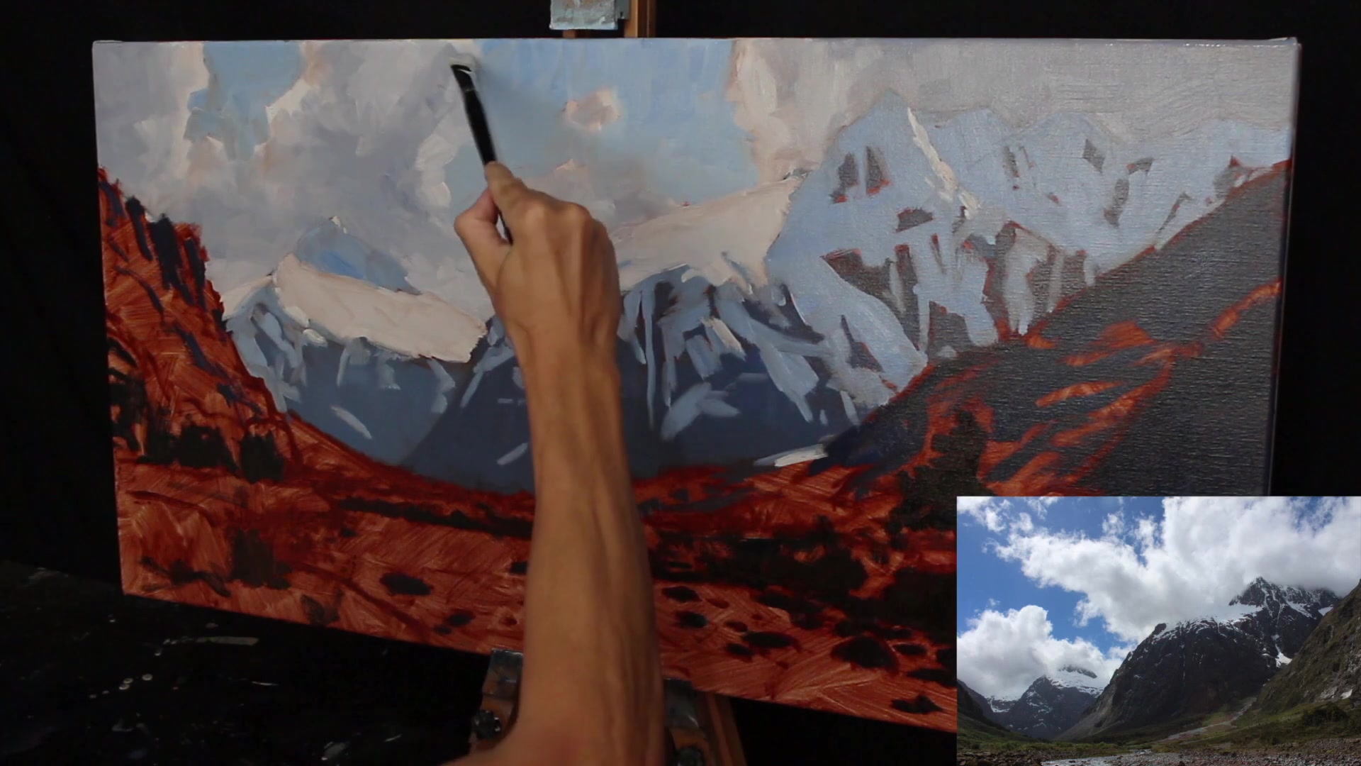 Step 15 — Mountain Details (video frame from the lesson)