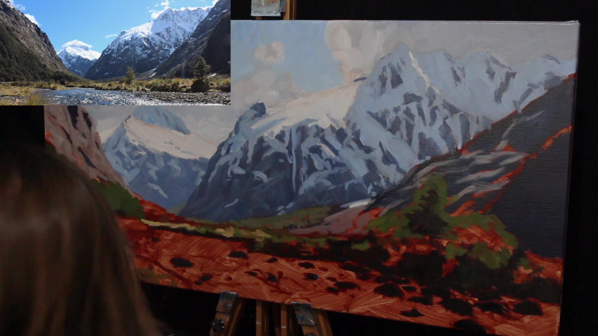 Step 18 — Foreground Shadows and Highlights (video frame from the lesson)