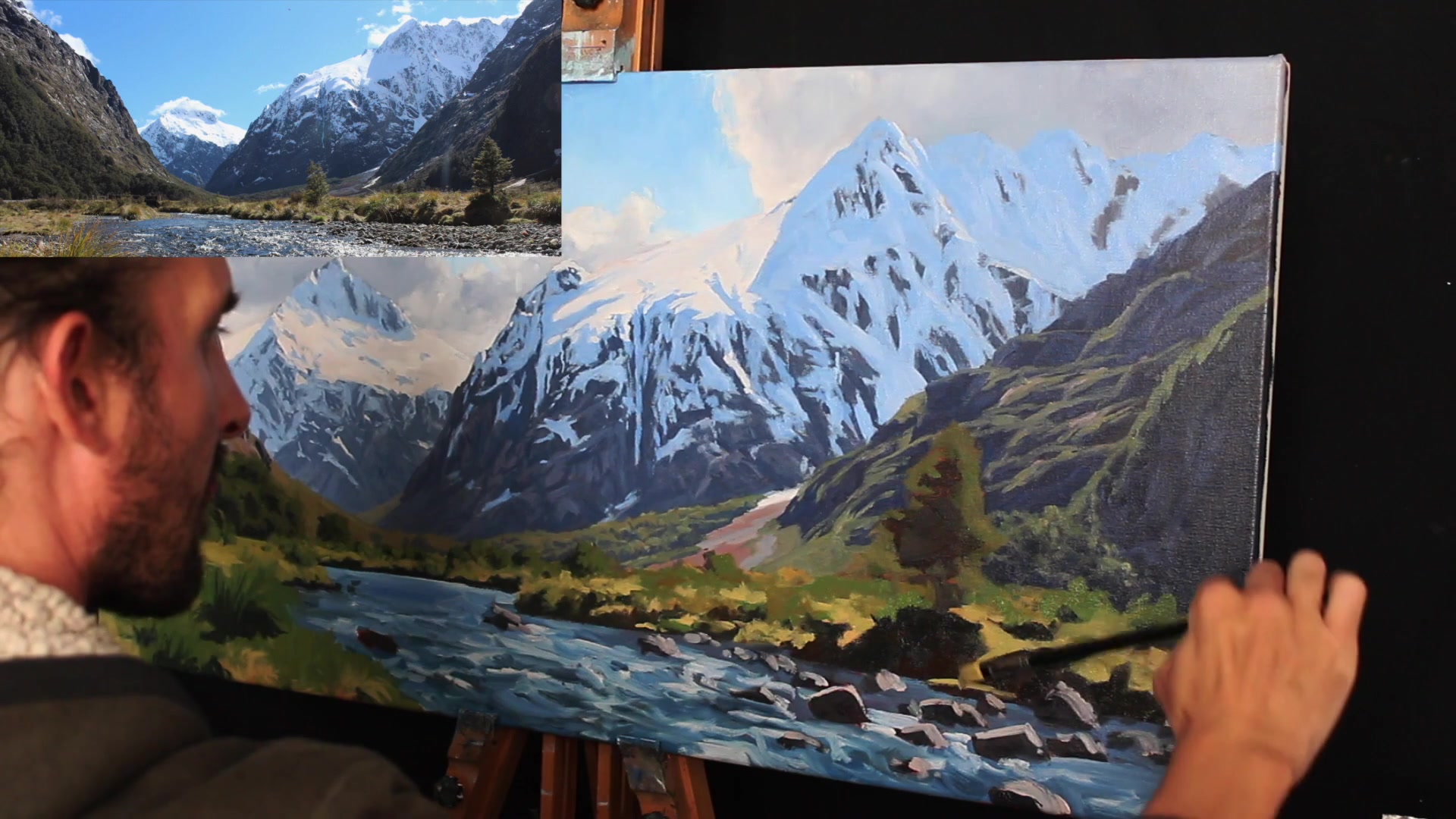 Step 30 — Tree Shadows and Highlights (video frame from the lesson)