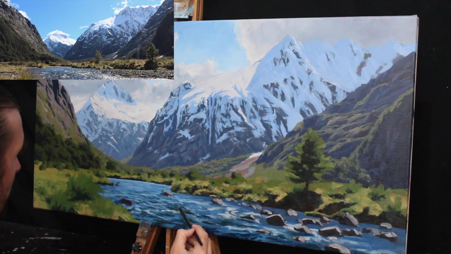 Step 32 — White Water Details (video frame from the lesson)