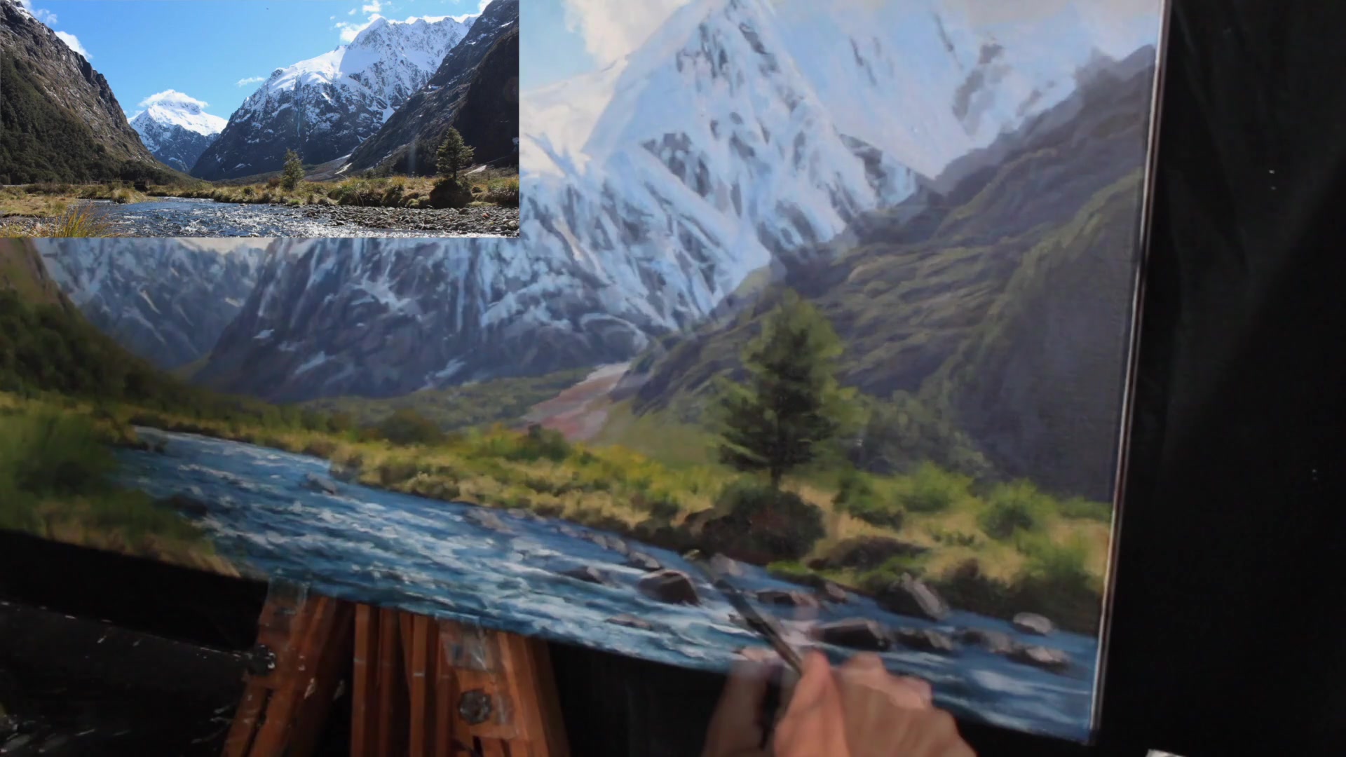 Step 42 — Tree and Grass Highlights (video frame from the lesson)