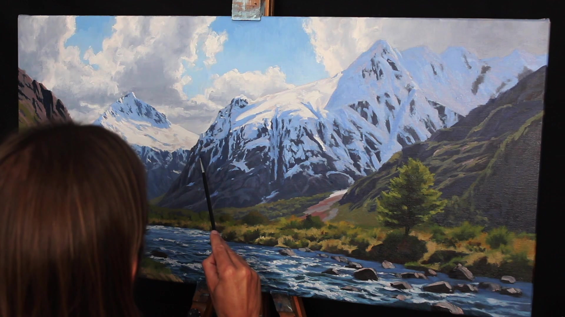 Step 45 — Mountain Refinements (video frame from the lesson)