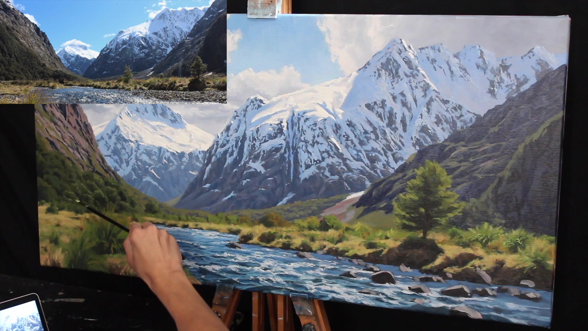 Step 54 — Mountain Ridge Highlights (video frame from the lesson)