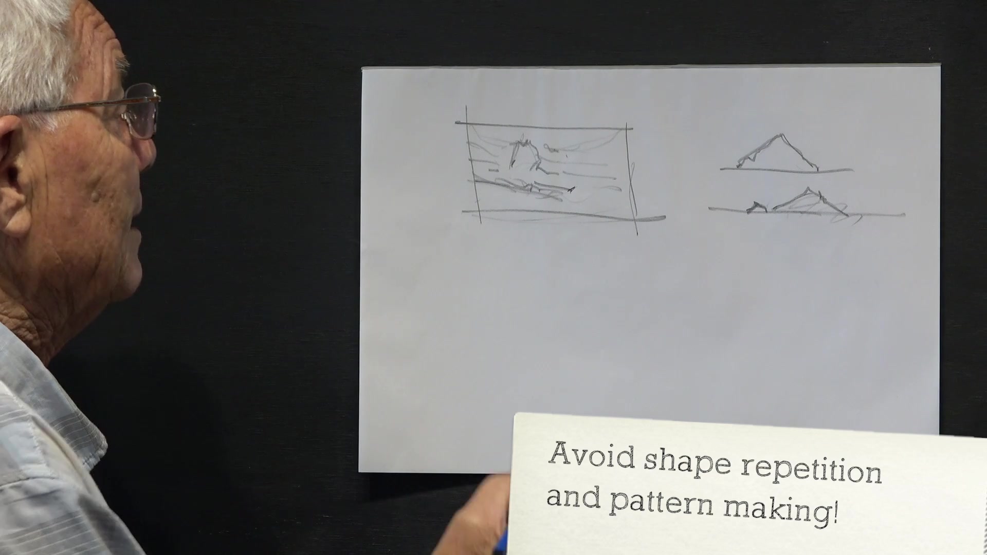 Step 8 — Variety and Balance in Composition (video frame from the lesson)