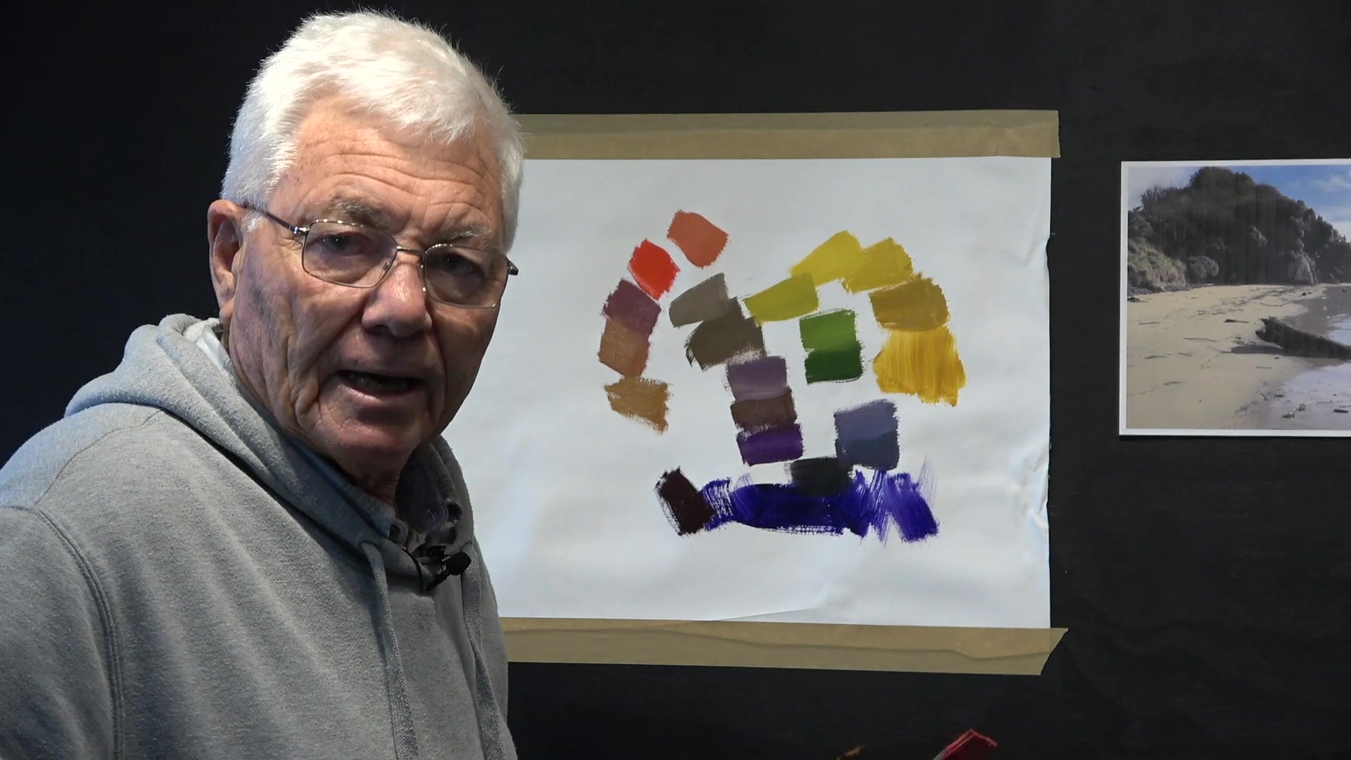Step 13 — Mixing Greys (video frame from the lesson)
