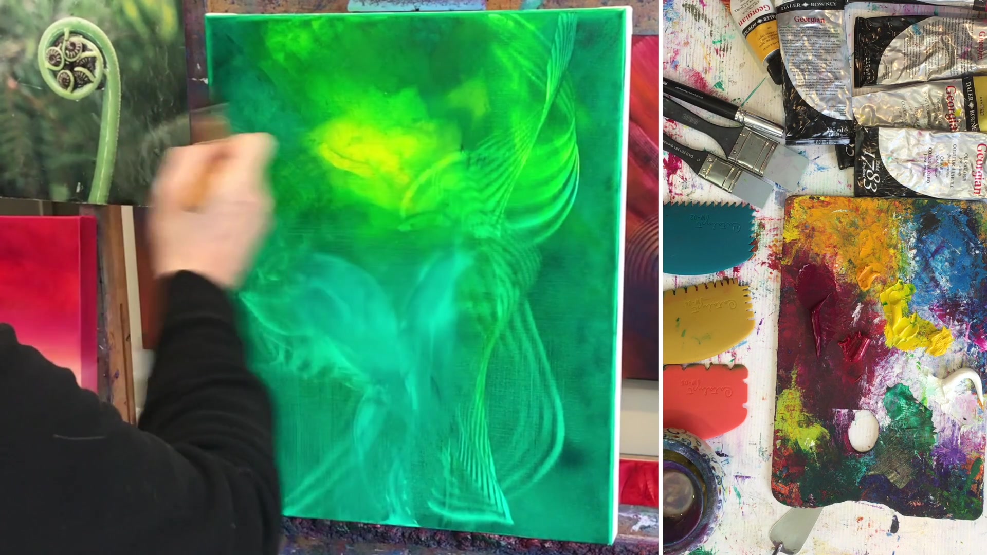Step 4 — Realistic Leaf Layering (video frame from the lesson)