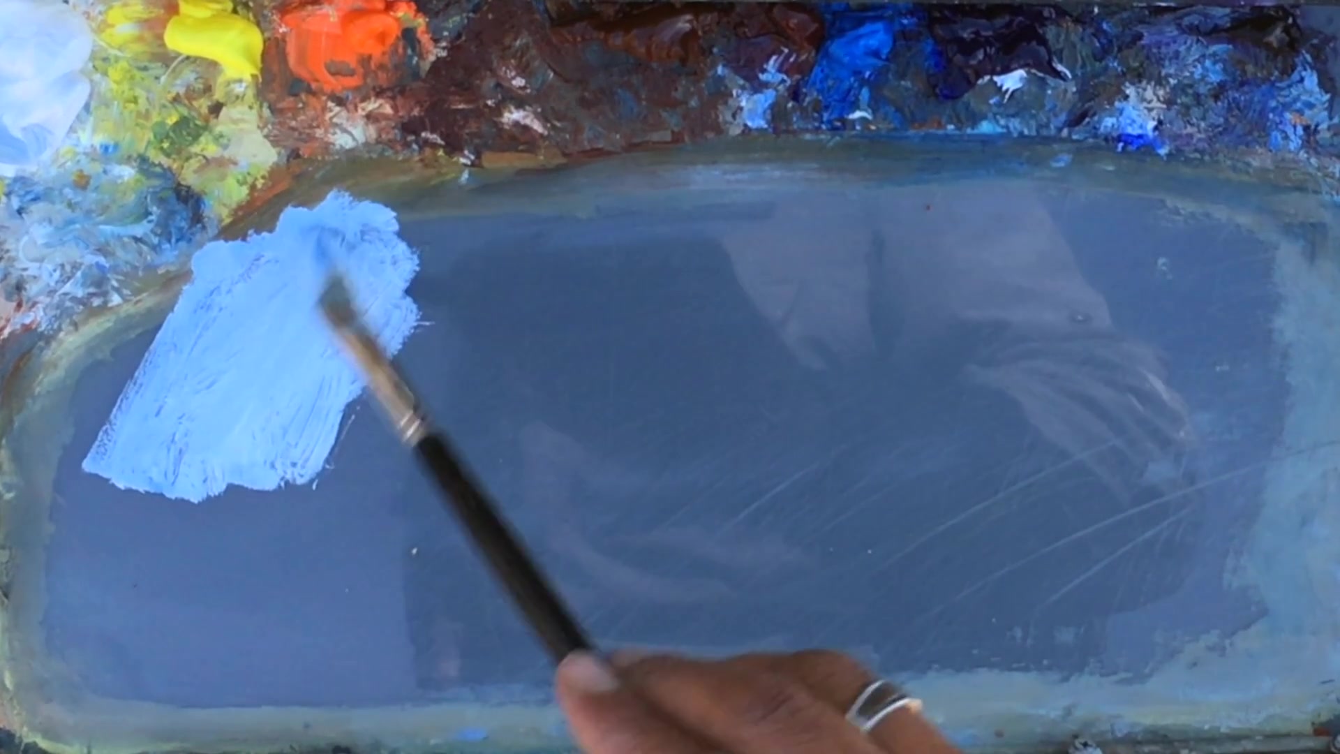 Step 12 — Initial Lay-in and Overlaps (video frame from the lesson)
