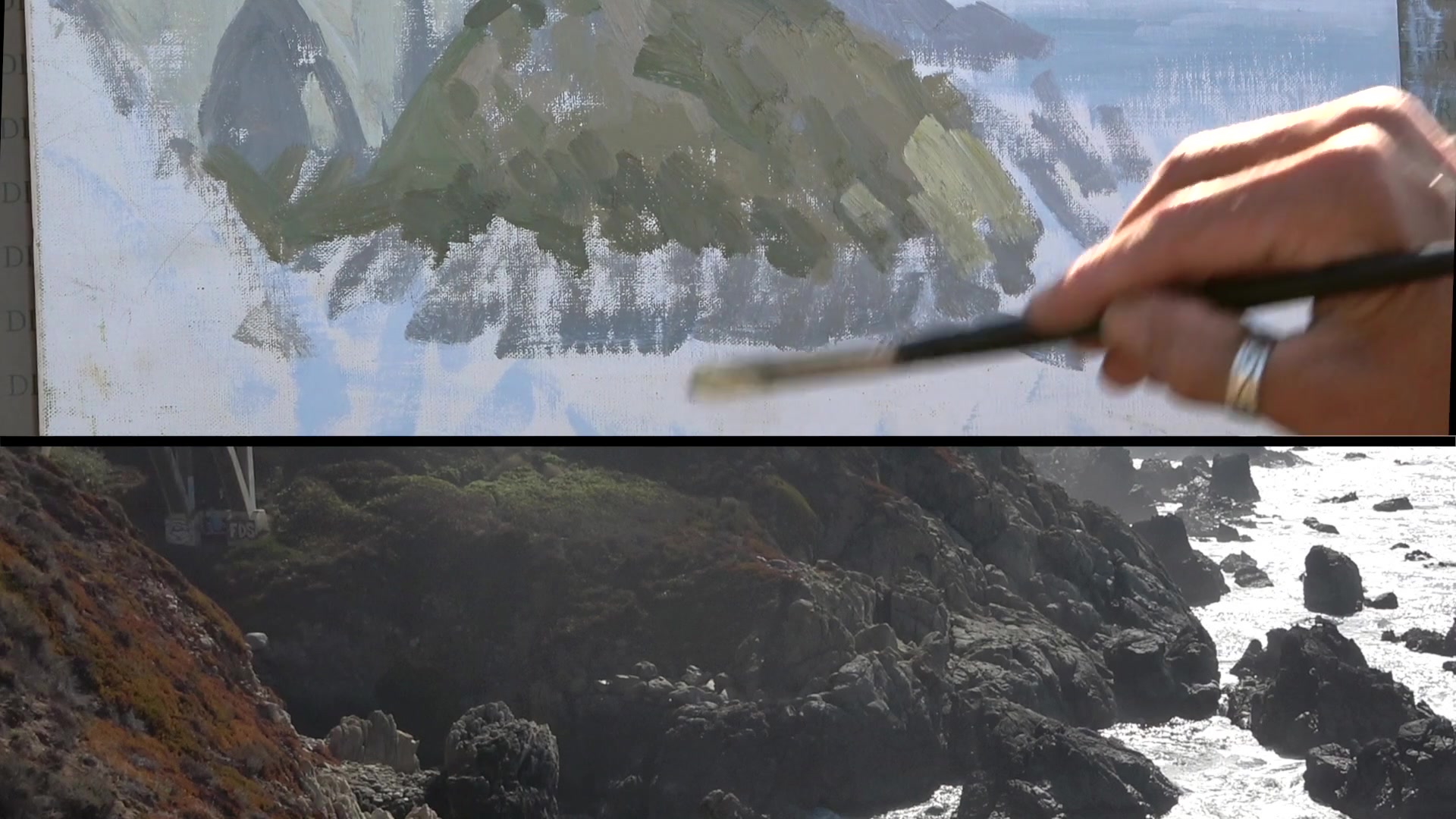 Step 16 — Painting Form and Light (video frame from the lesson)