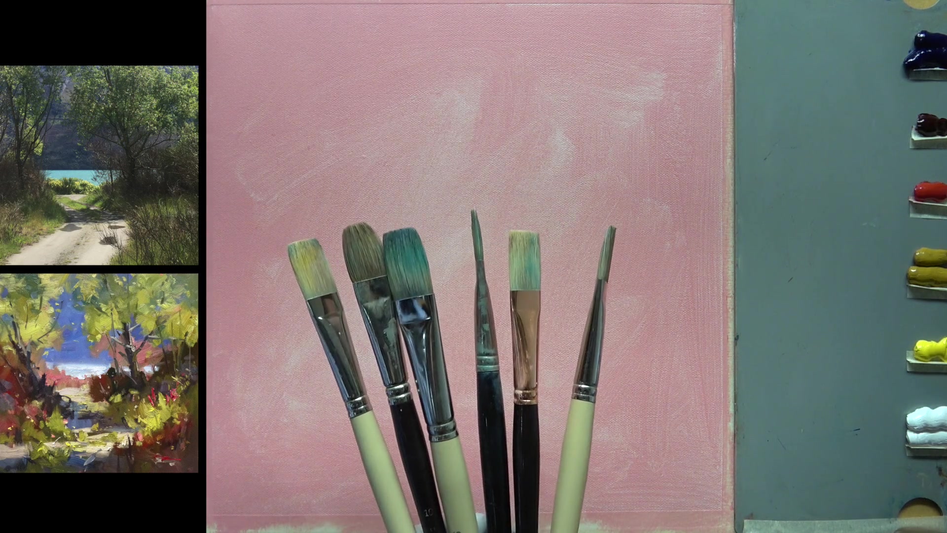 Step 10 — Initial Sketch and Composition (video frame from the lesson)