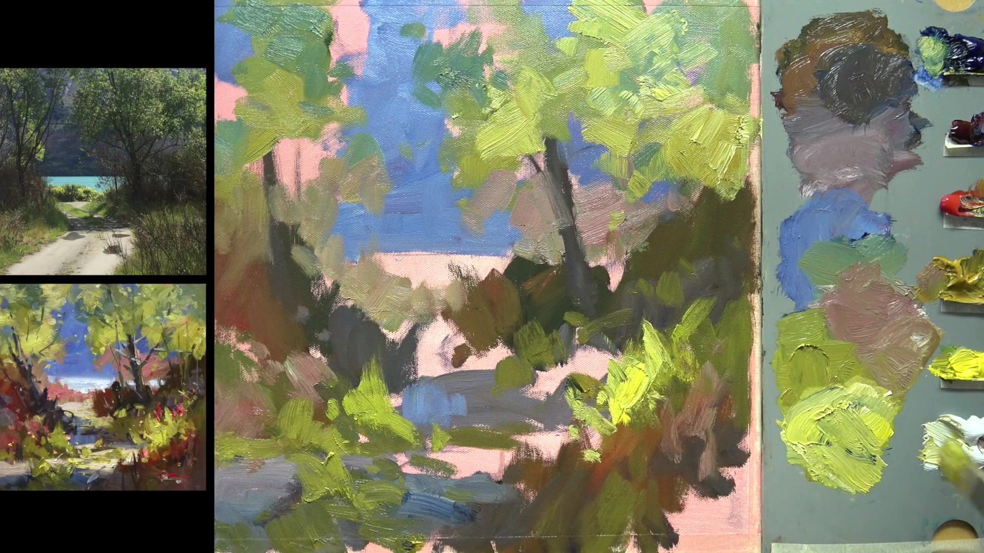 Step 15 — Road and Reflection Details (video frame from the lesson)