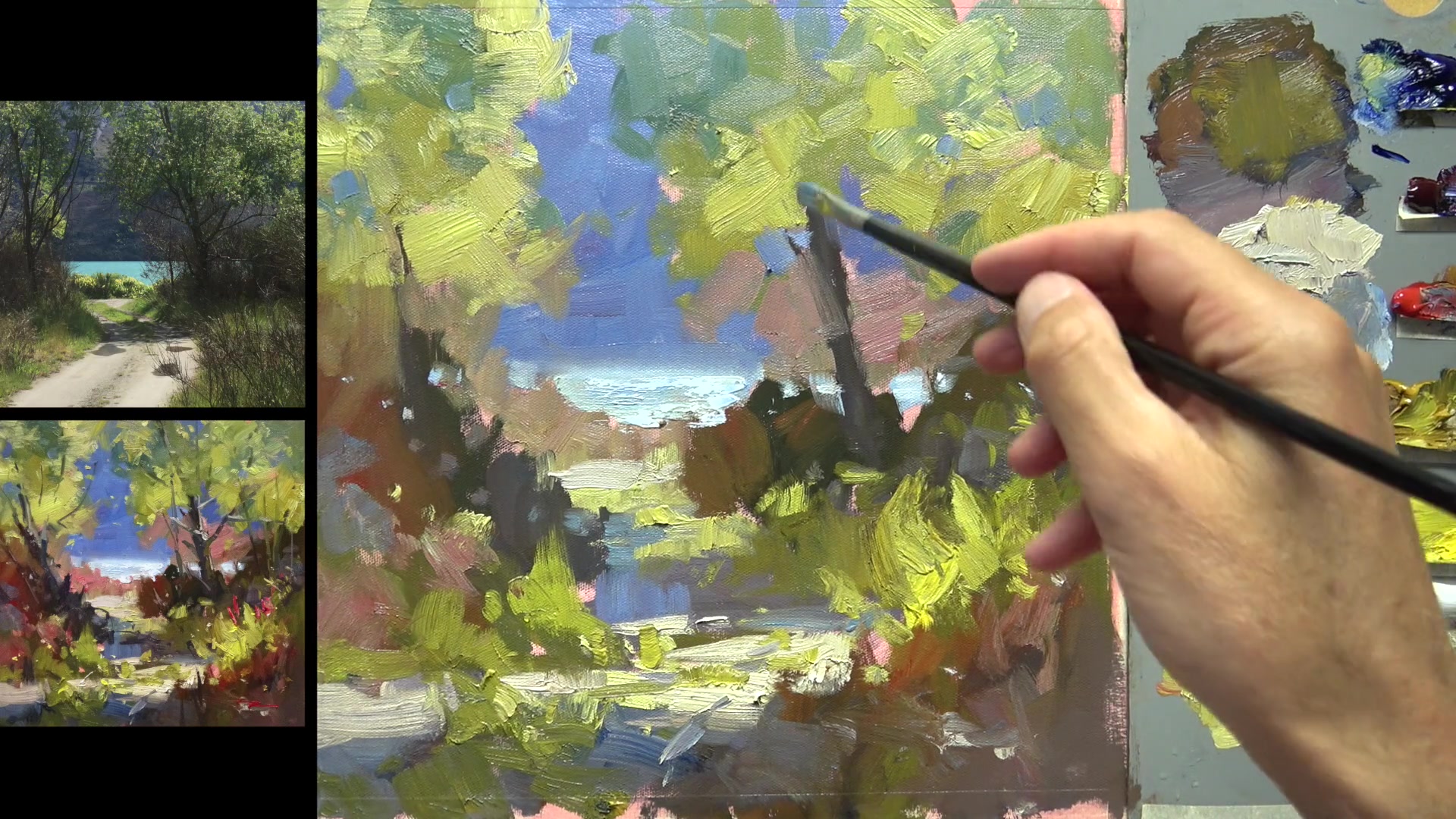 Step 17 — Tree Branches and Trunk Details (video frame from the lesson)