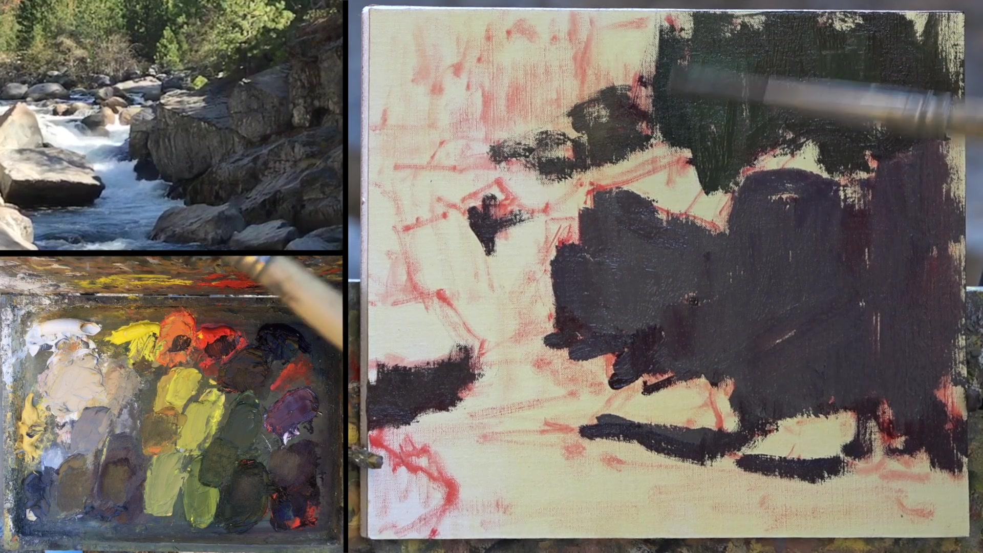 Step 21 — Painting Background and Light (video frame from the lesson)
