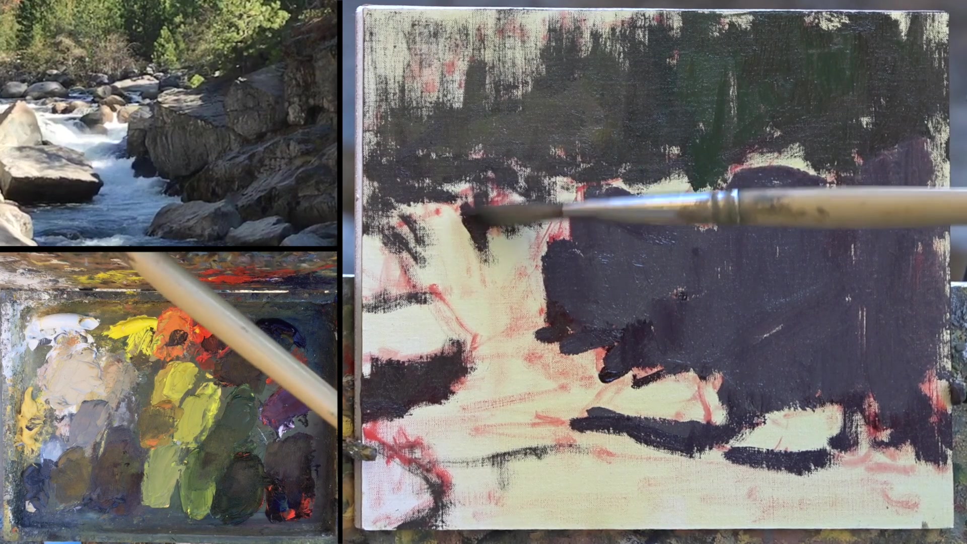 Step 22 — Painting Thin Darks (video frame from the lesson)