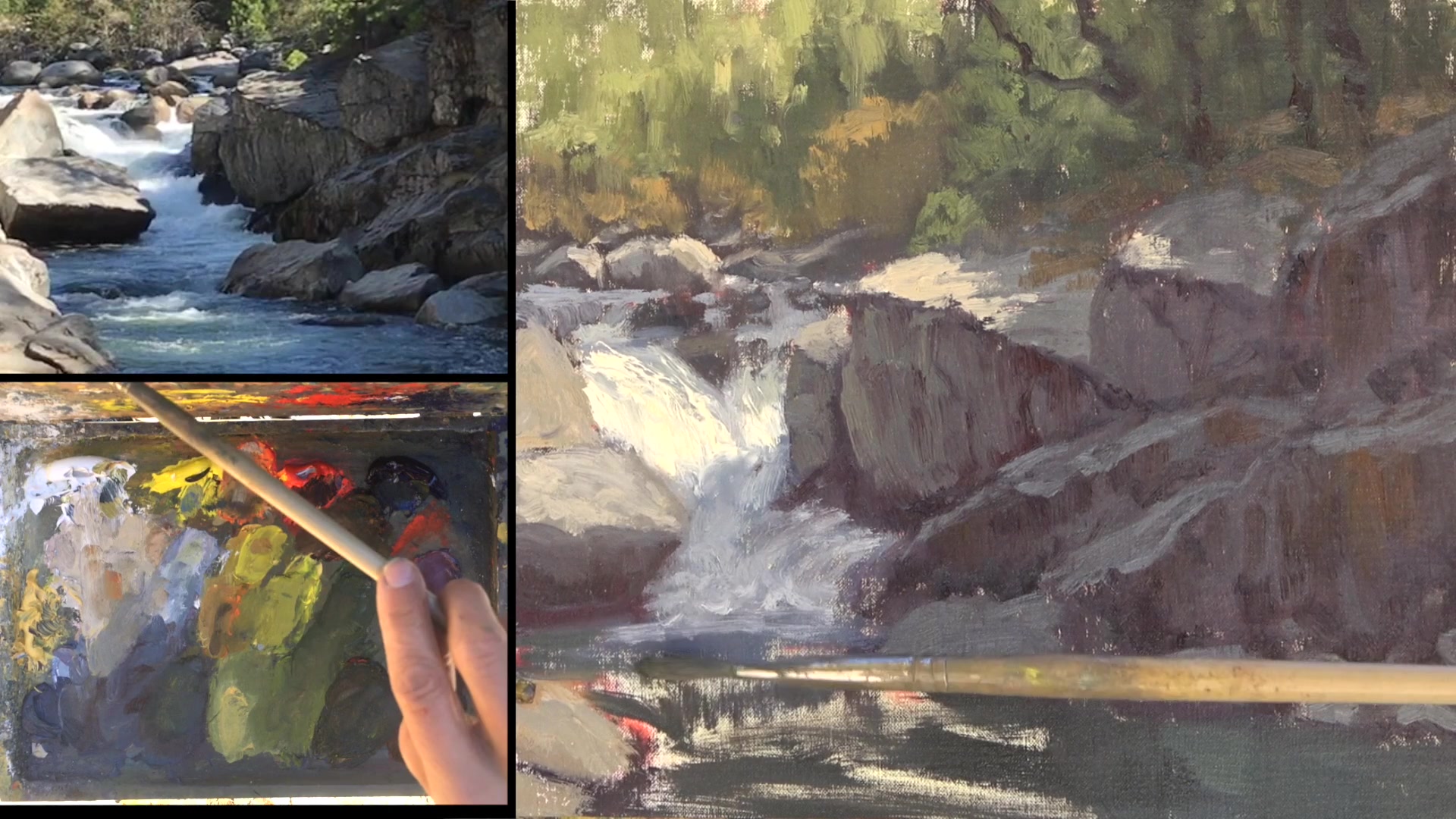 Step 40 — Adding Color to Water (video frame from the lesson)