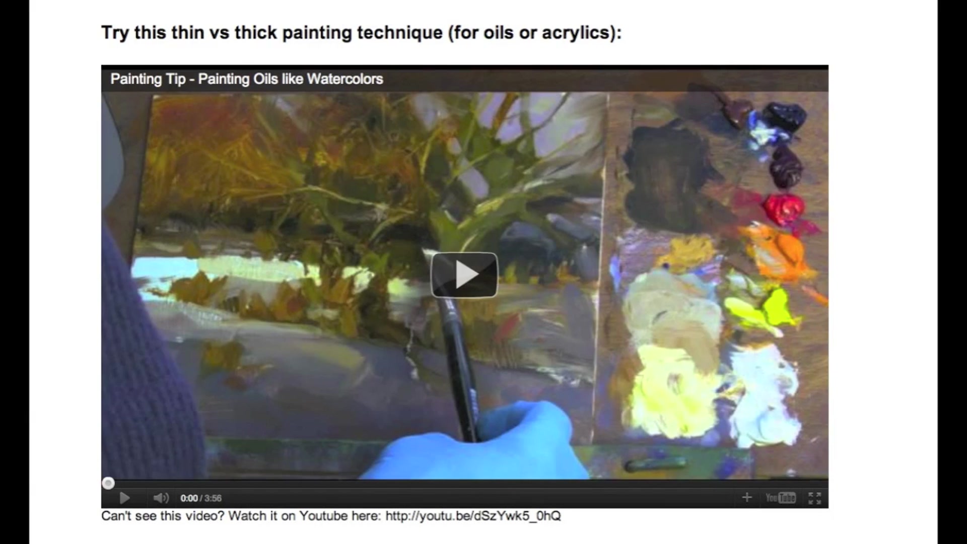 Step 4 — Painting technique suggestions (video frame from the lesson)