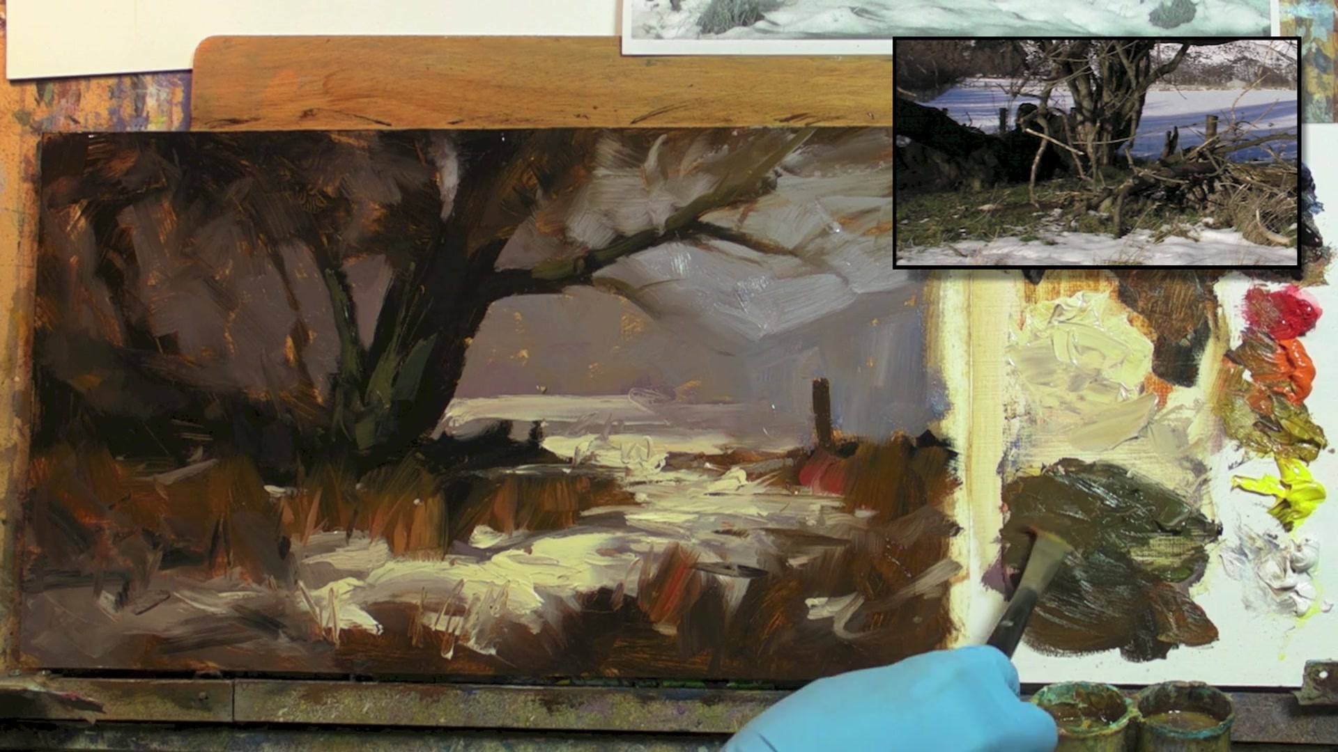 Step 14 — Adding details and avoiding mud (video frame from the lesson)