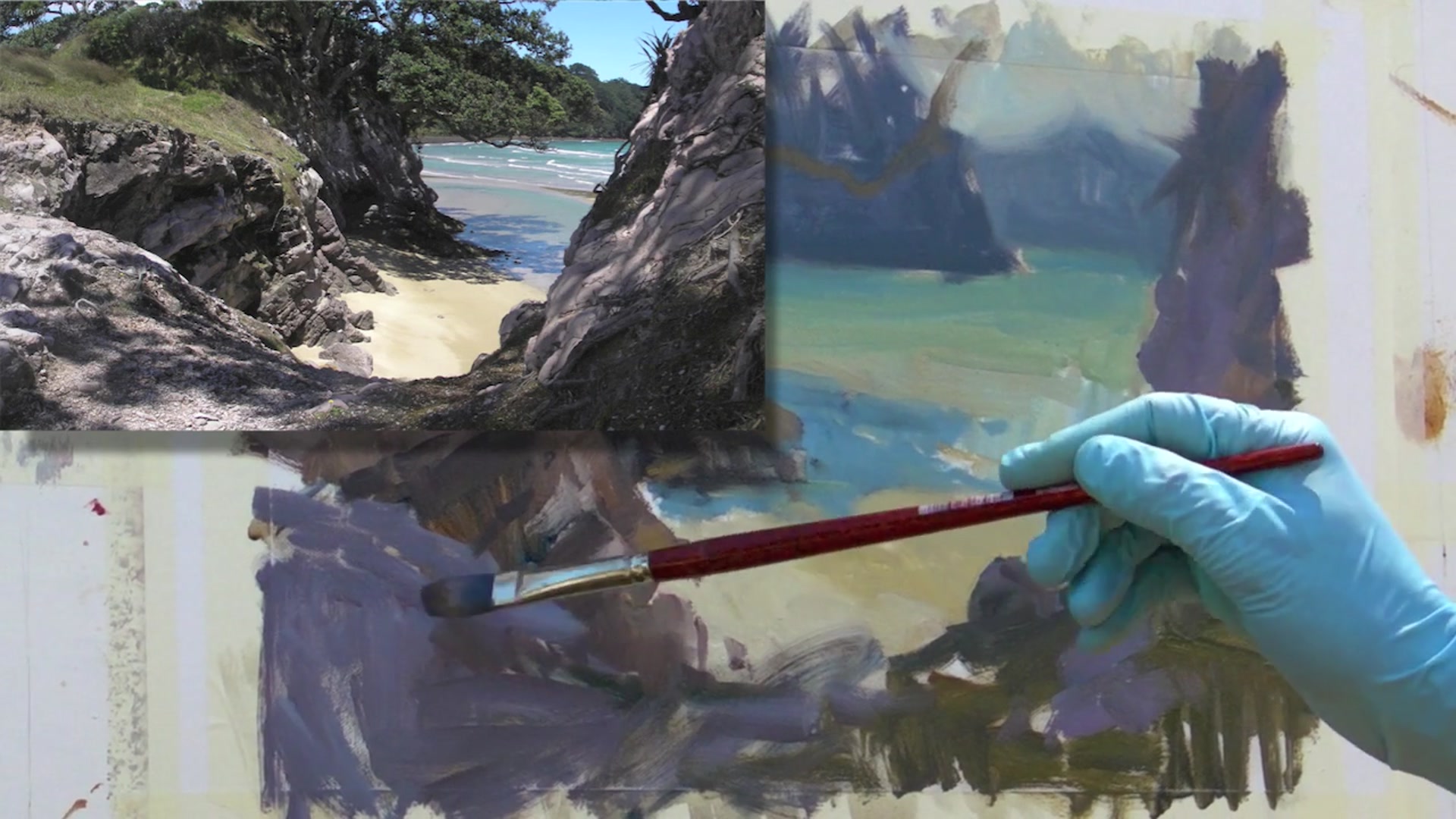 Step 8 — Challenges with Cast Shadows on Rocks (video frame from the lesson)