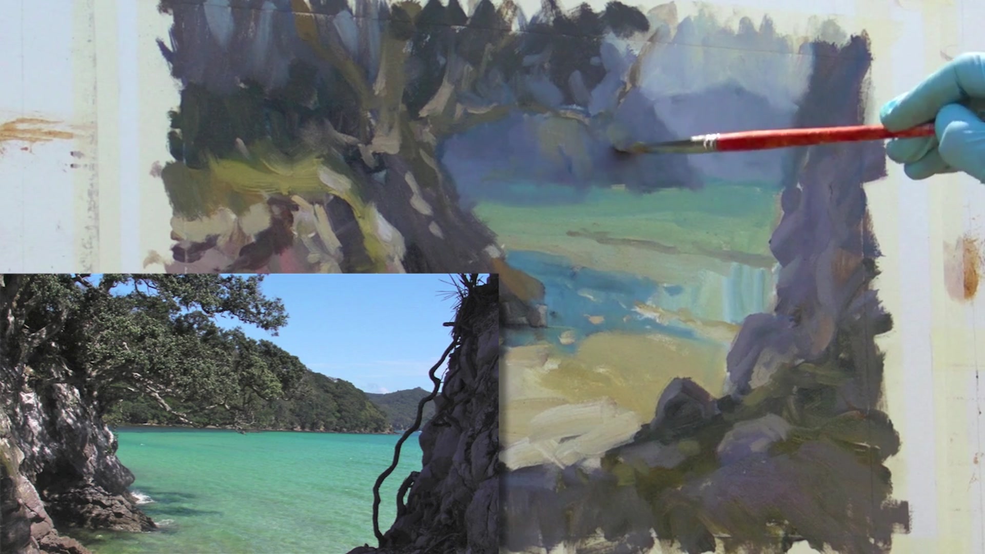 Step 11 — Adding Greenery and Color Notes (video frame from the lesson)
