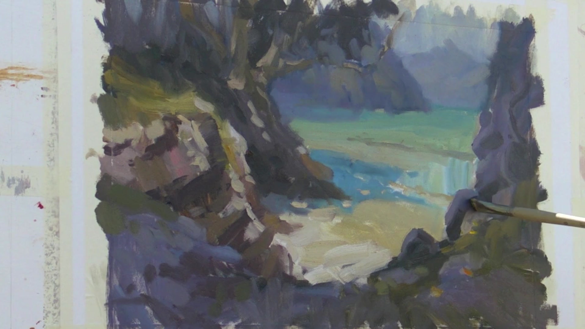 Step 12 — Painting Dark and Light Accents (video frame from the lesson)