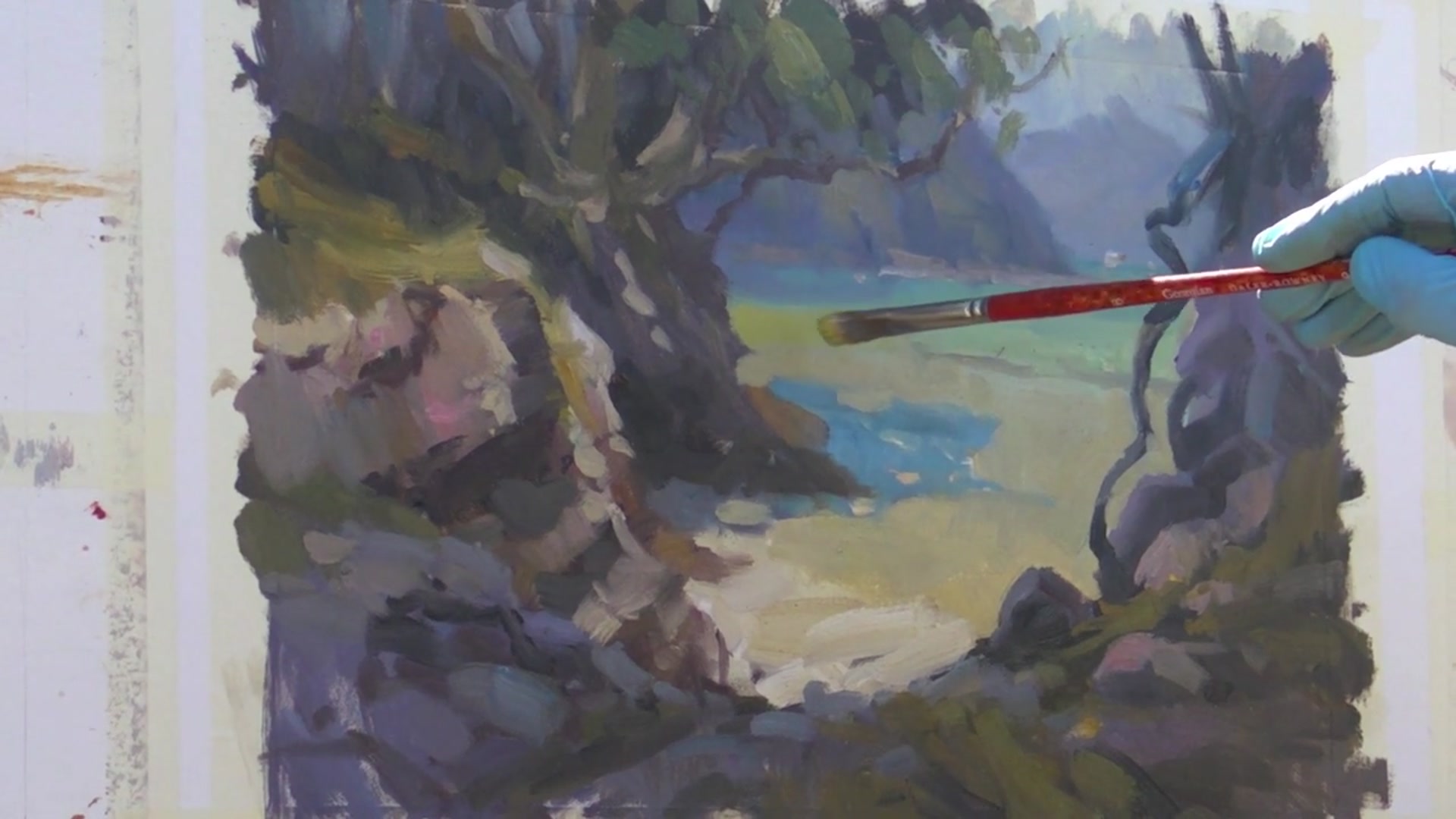 Step 15 — Strengthening Colors and Brush Technique (video frame from the lesson)