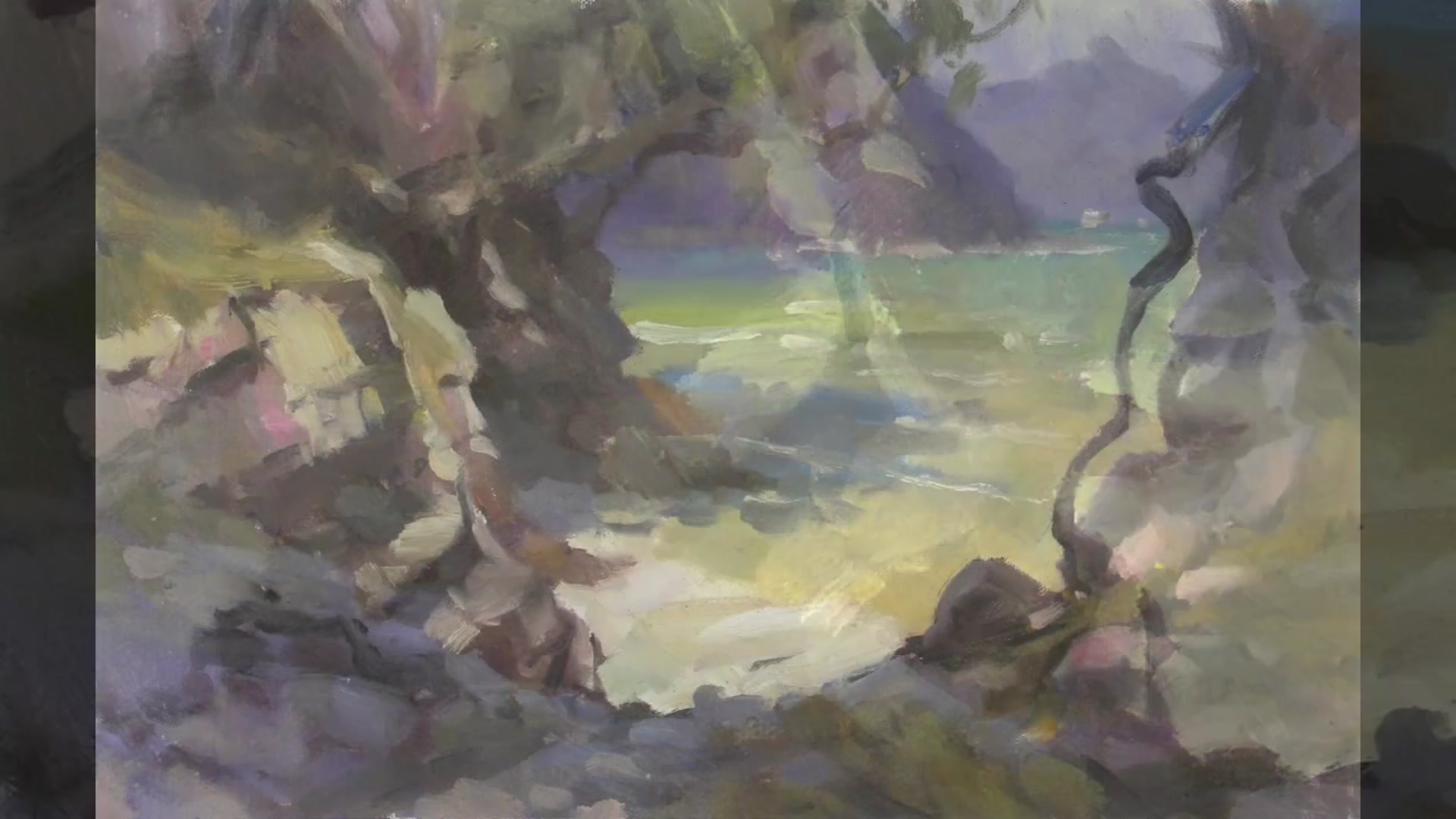 Step 18 — Studio Painting Preparation (video frame from the lesson)