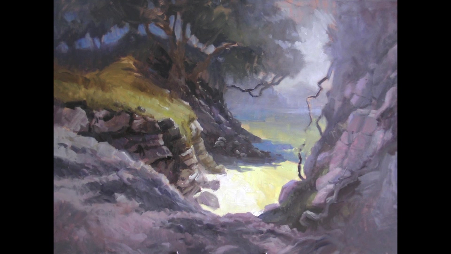 Step 21 — Improving Foreground Rocks (video frame from the lesson)