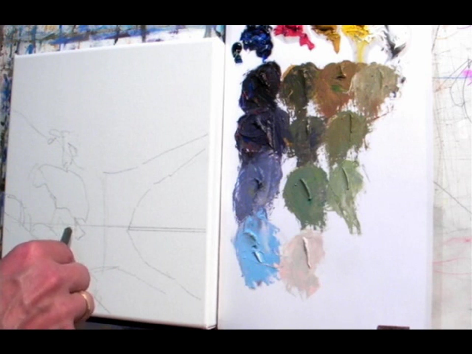 Step 10 — Painting the Sky (video frame from the lesson)