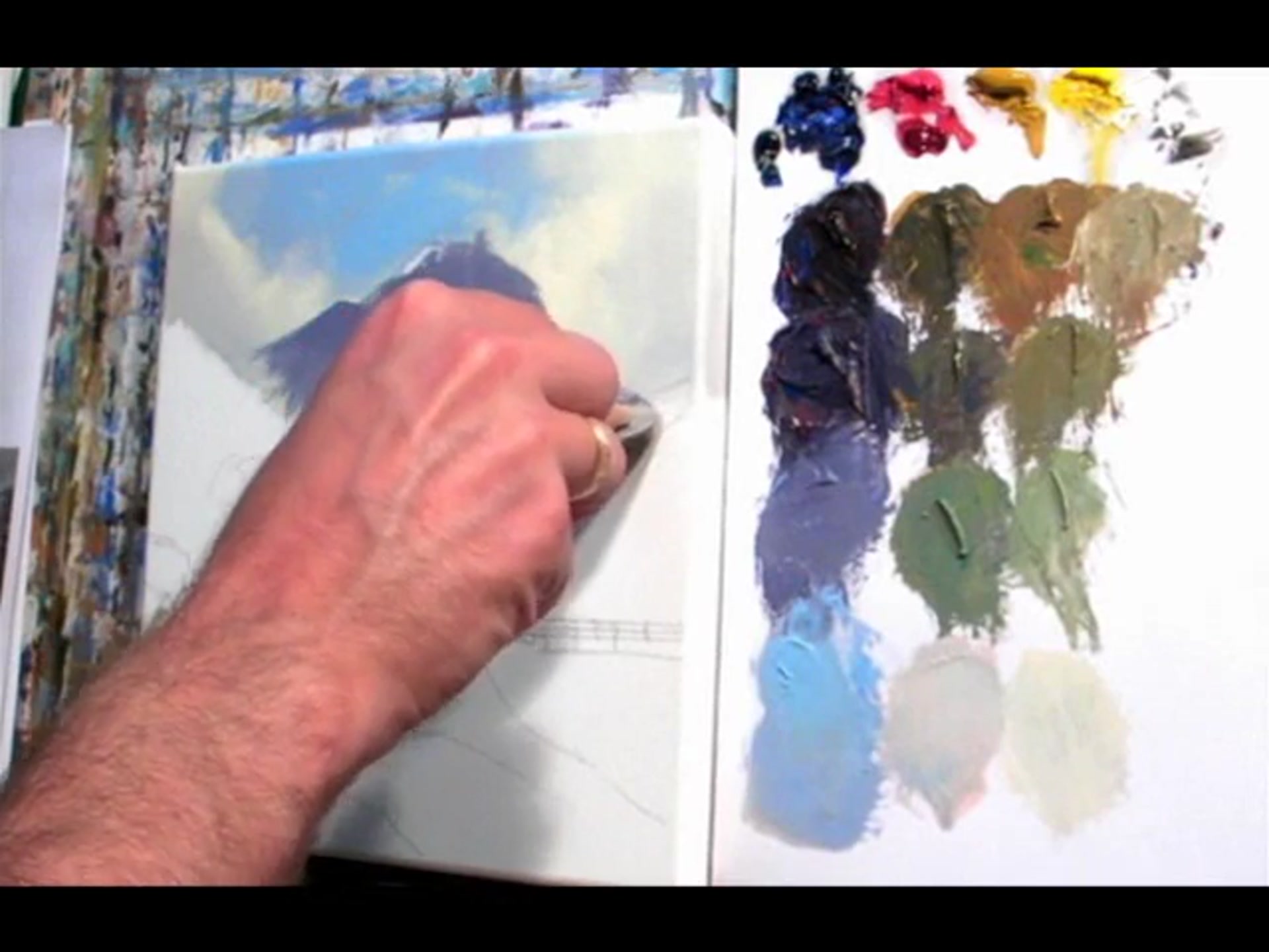 Step 12 — Adjusting Mountain Colors (video frame from the lesson)