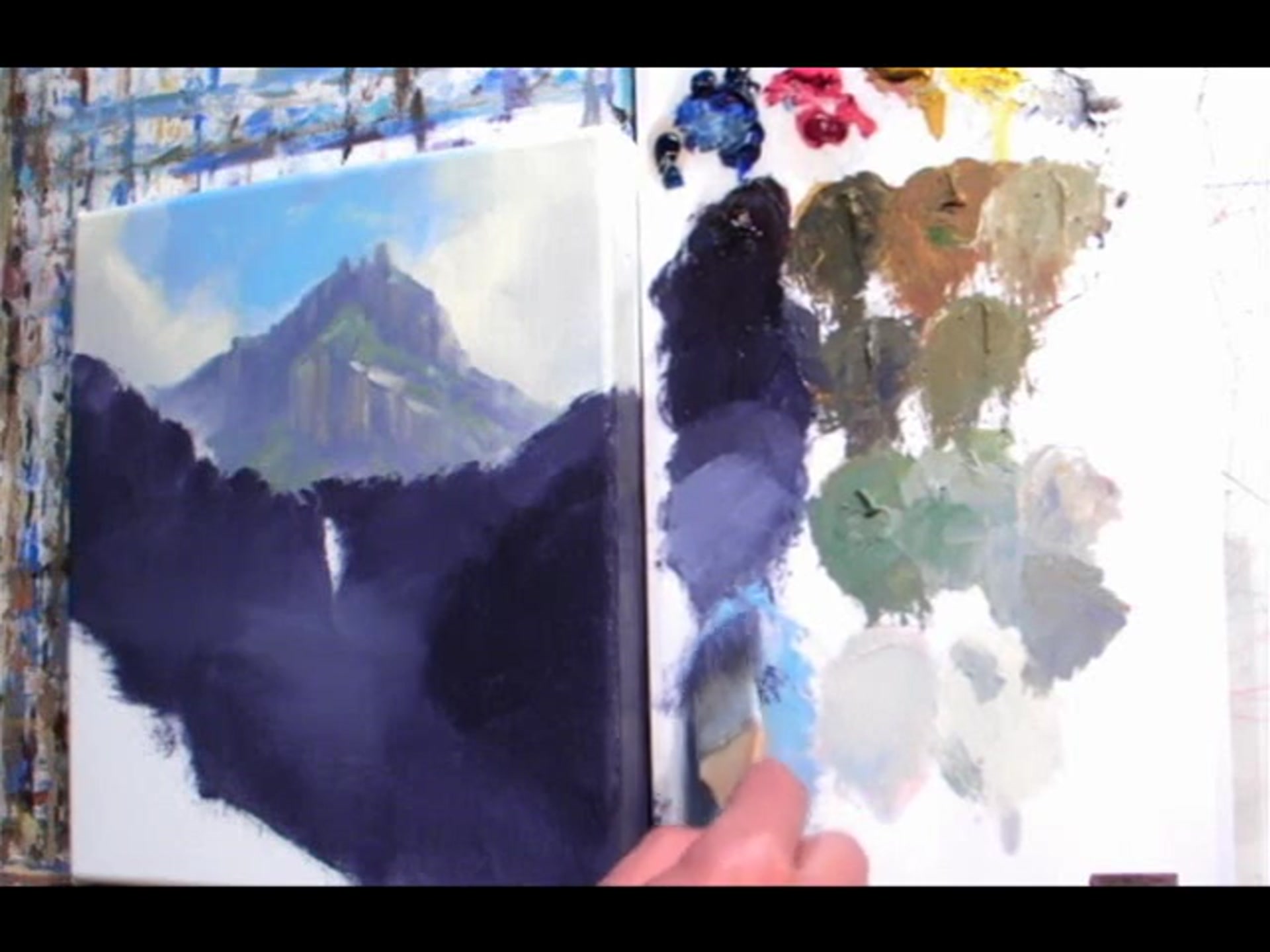 Step 15 — Light Effects on Hills (video frame from the lesson)