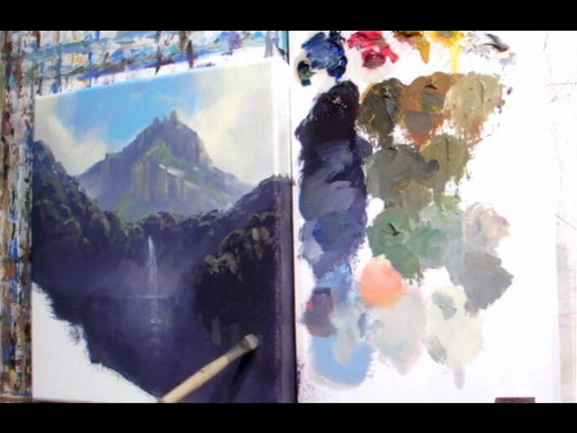 Step 18 — Foreground Rocks and Grass (video frame from the lesson)