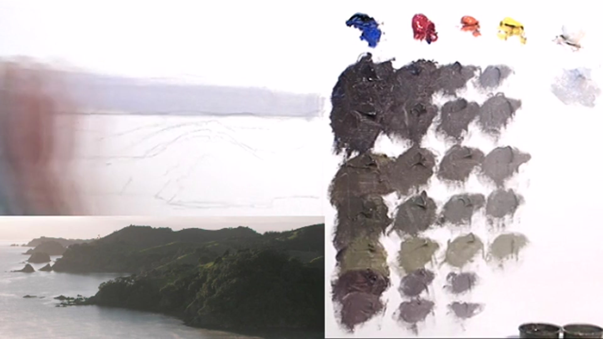 Step 11 — Laying Down Initial Colors (video frame from the lesson)
