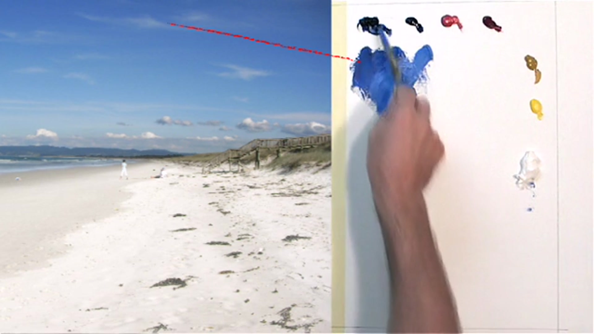 Step 6 — Mixing Sky Colors (video frame from the lesson)