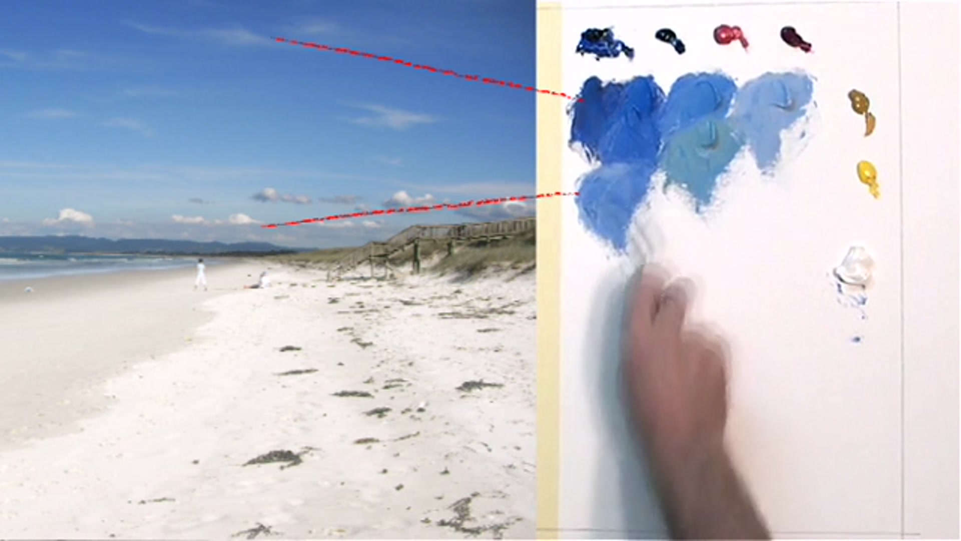 Step 7 — Mixing Cloud Colors (video frame from the lesson)