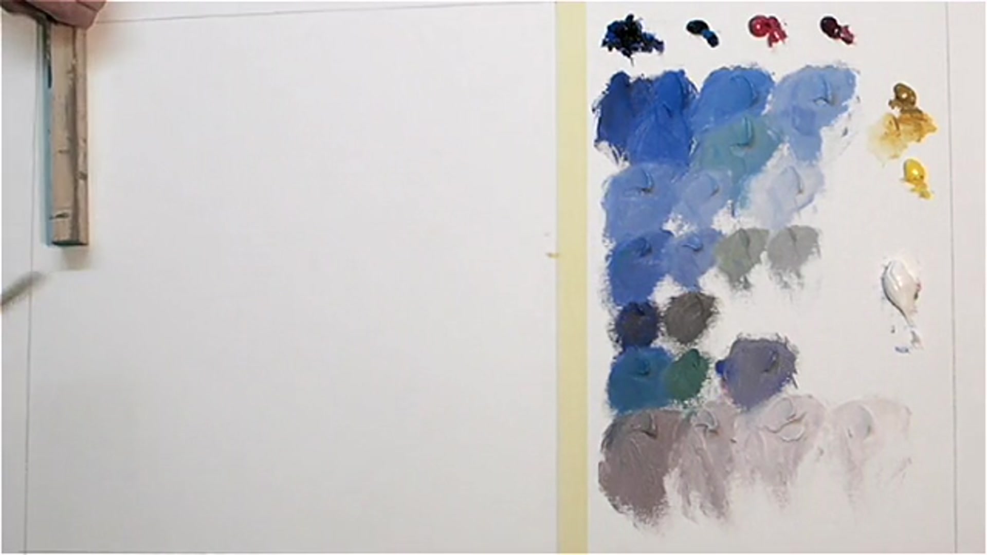 Step 9 — Sketching the Composition (video frame from the lesson)