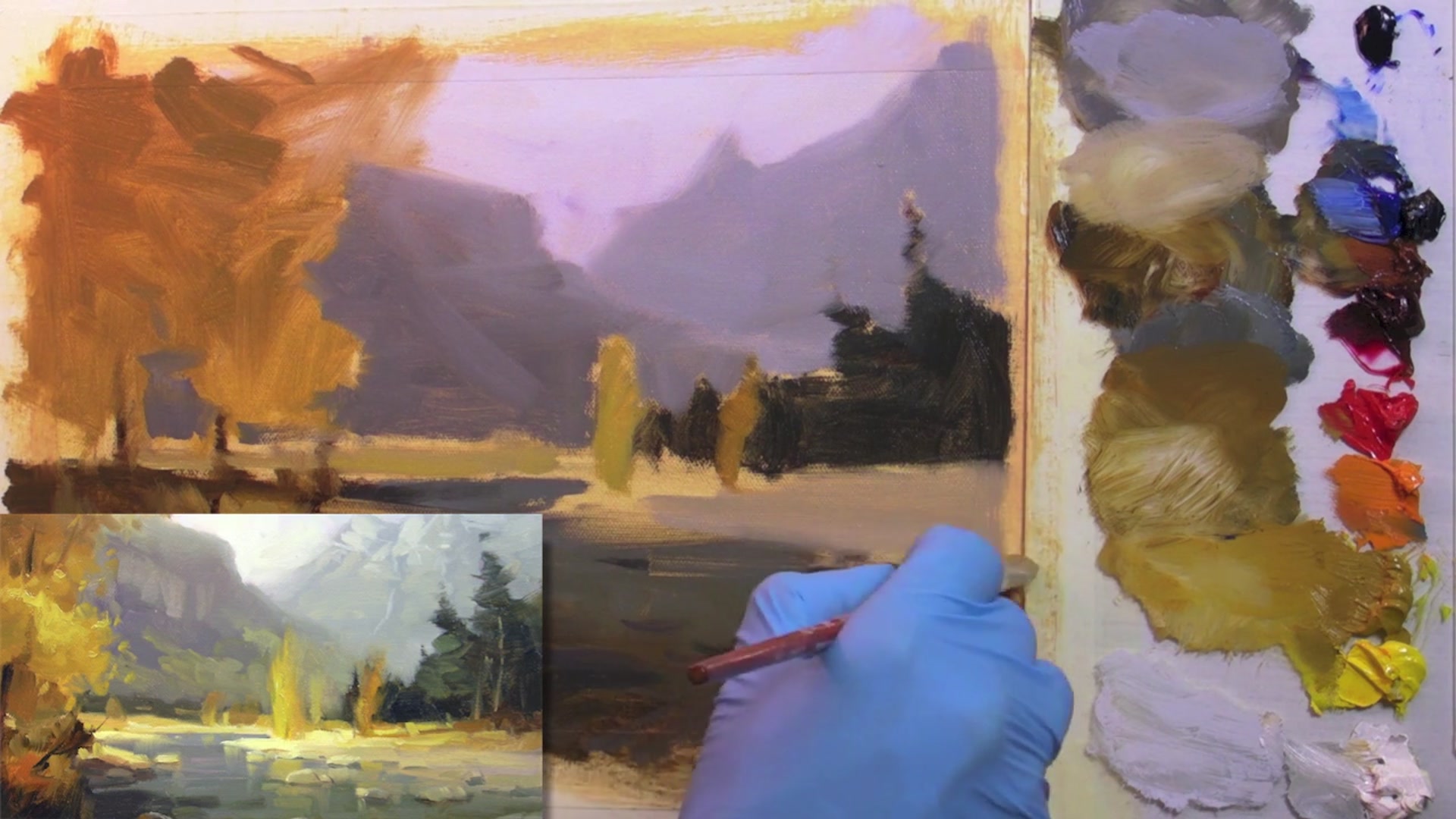 Step 12 — Color Study Influence (video frame from the lesson)