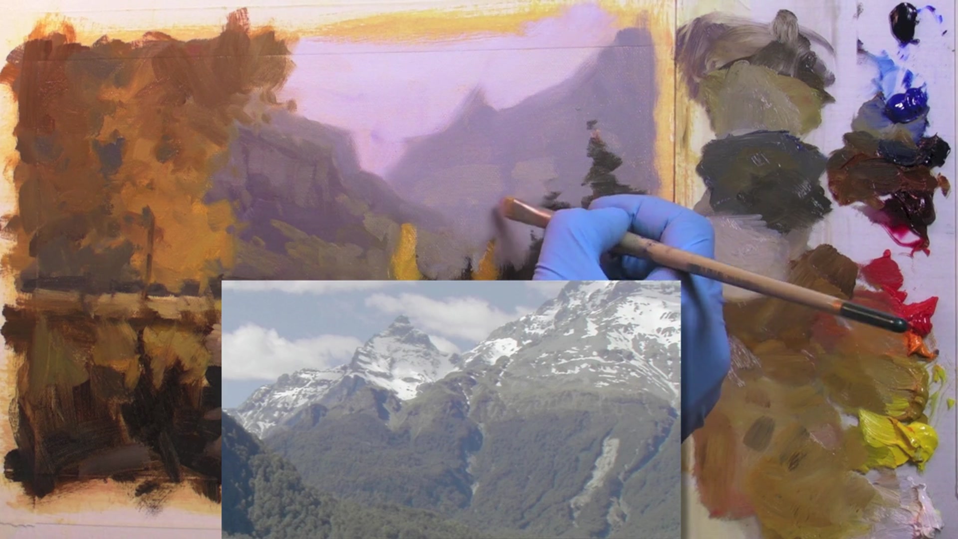 Step 19 — Distant Mountain and Simplification (video frame from the lesson)
