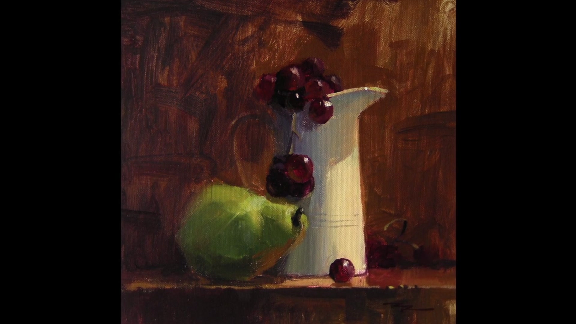 Step 1 — Acrylic vs Oil Painting (video frame from the lesson)