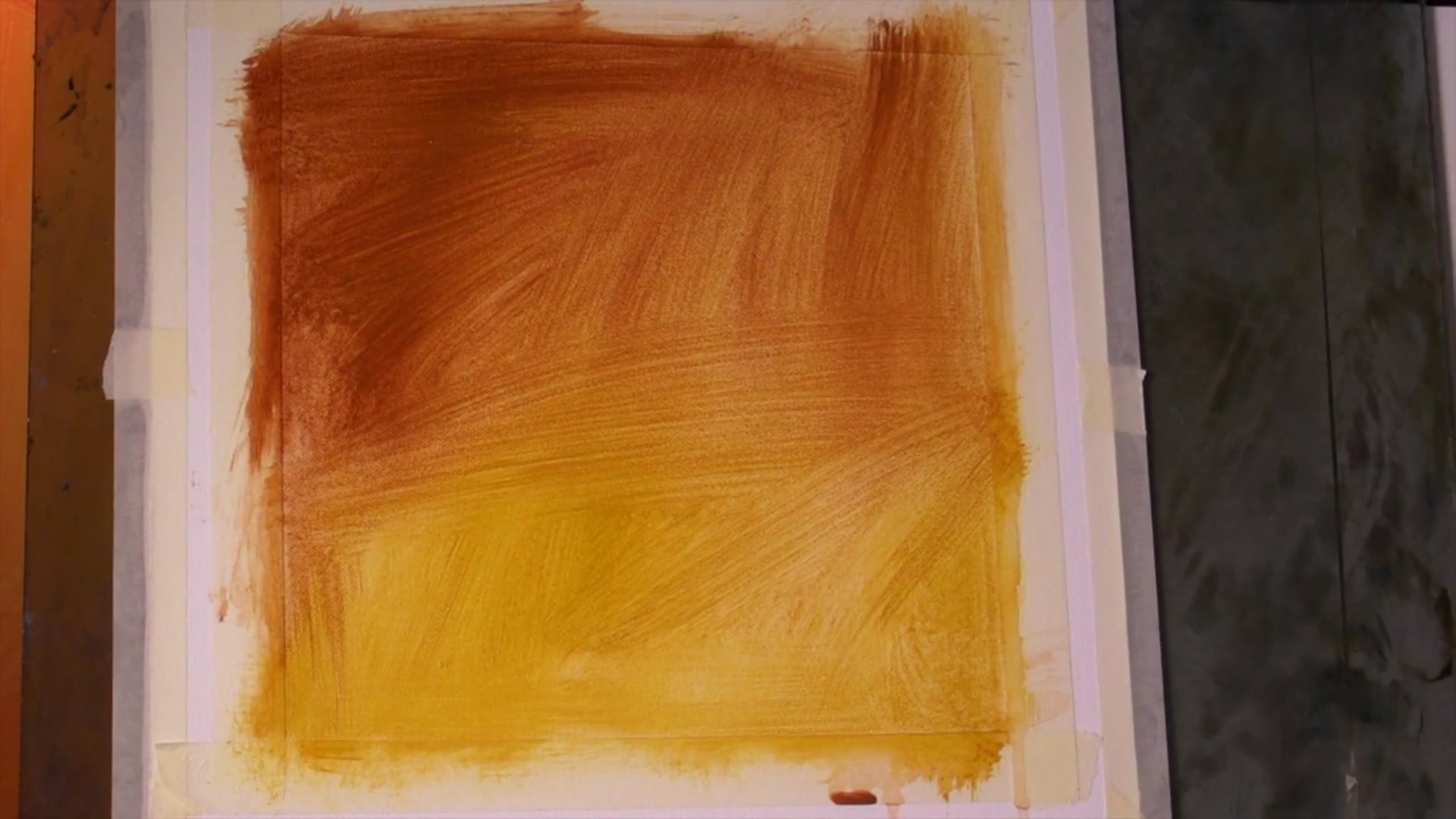 Step 4 — Canvas Preparation and Materials (video frame from the lesson)