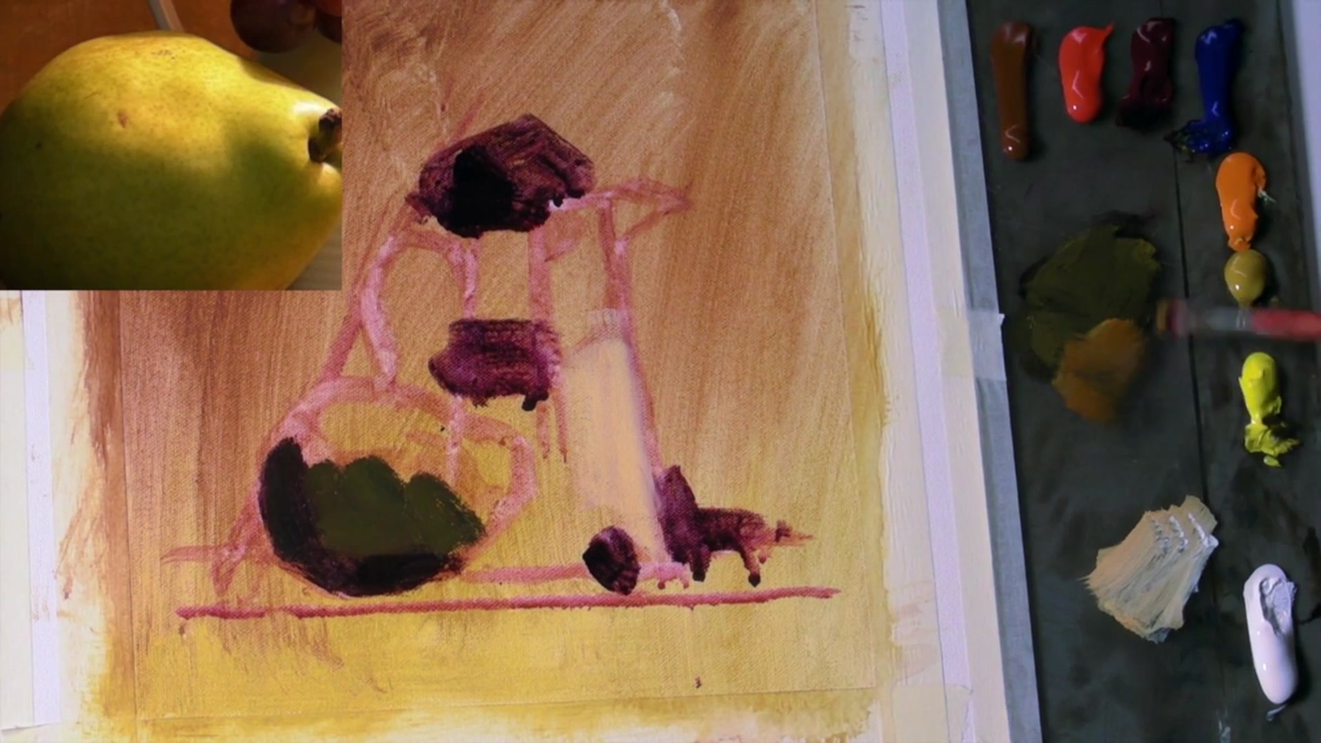Step 6 — Jug Painting Technique (video frame from the lesson)