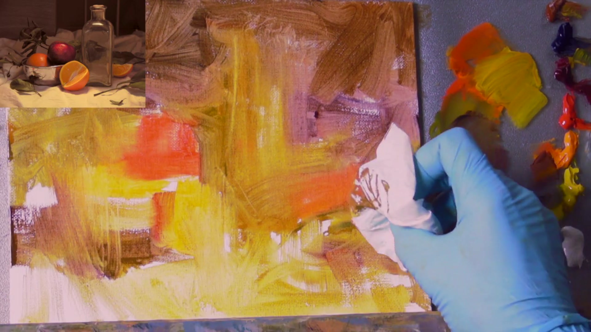 Step 3 — Smushing Colors Together (video frame from the lesson)