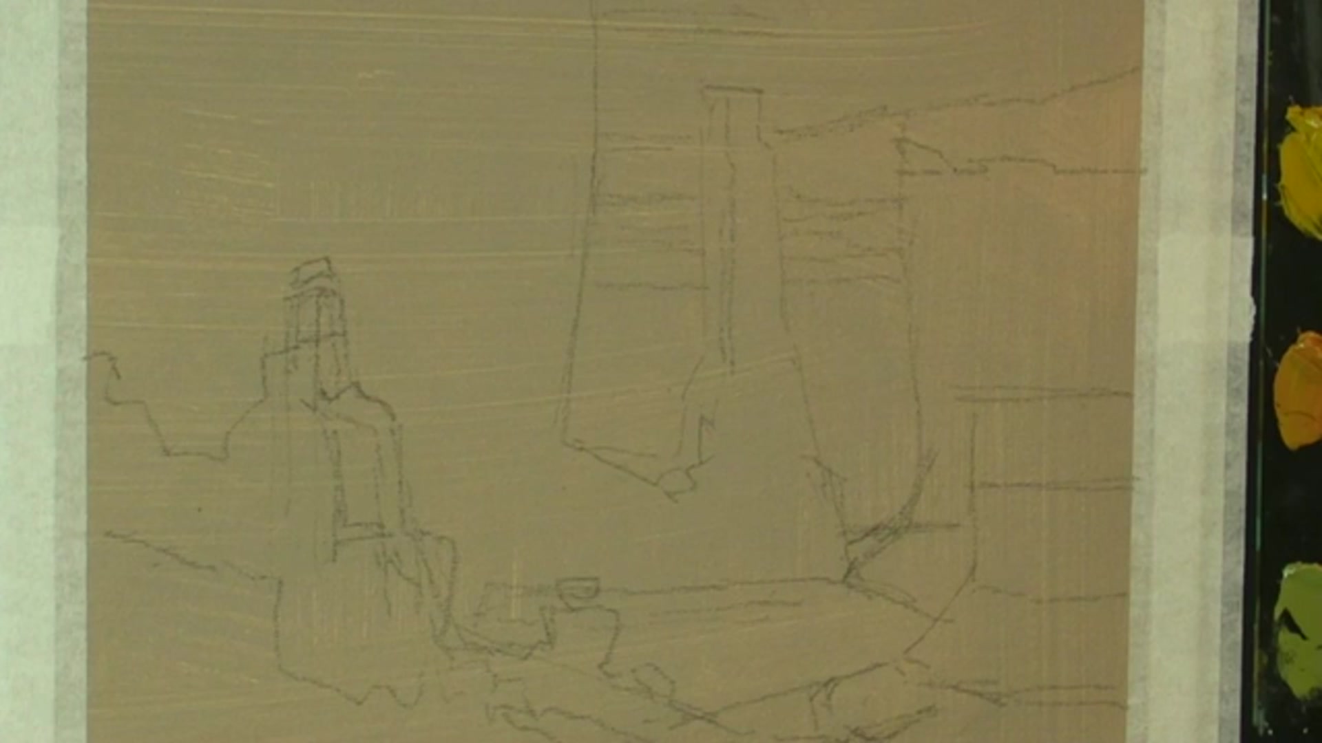 Step 10 — Setting Up and Starting the Painting (video frame from the lesson)
